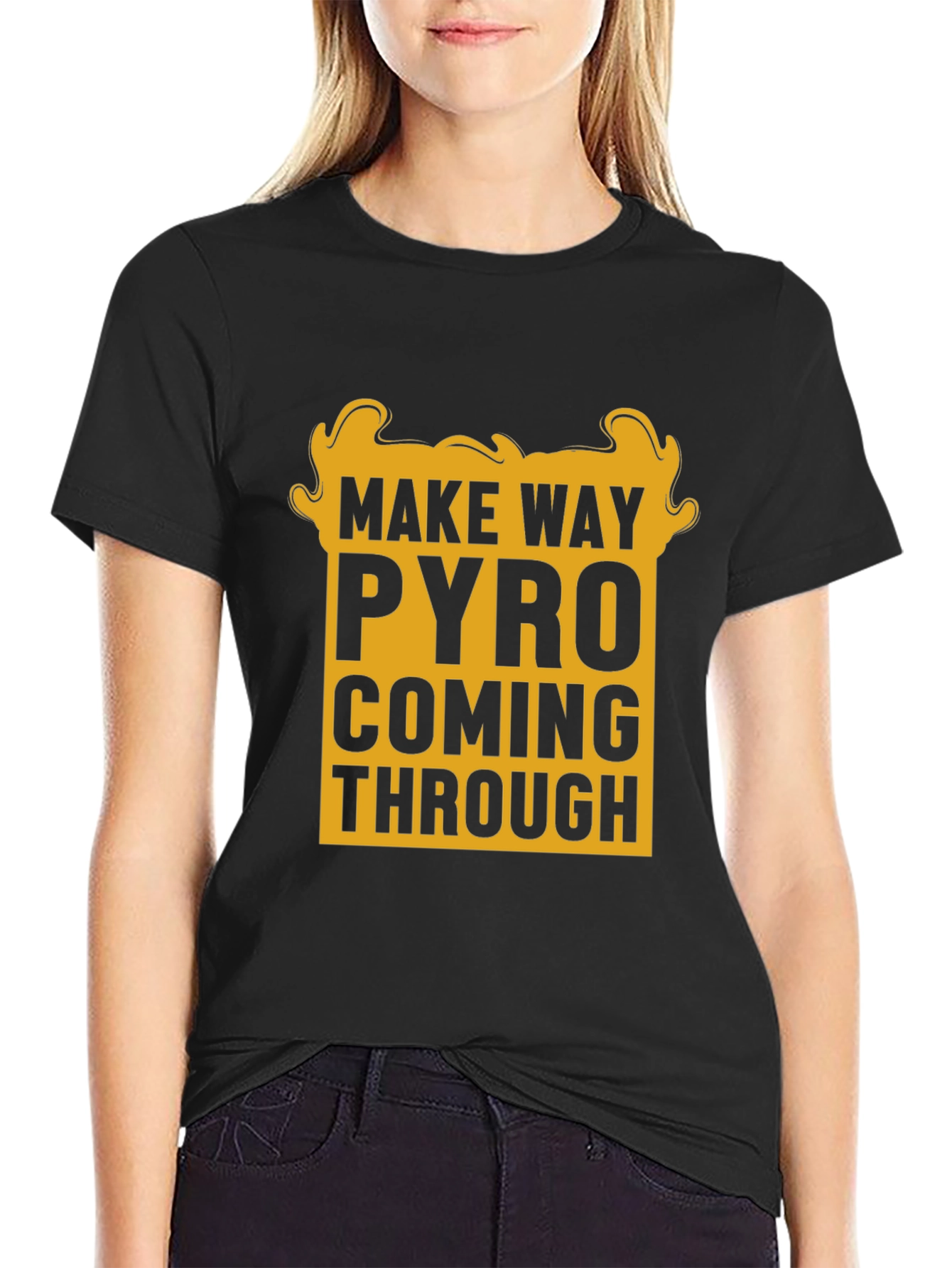 Black Make Way Pyro T-Shirt - Bold Graphic Tee view 2