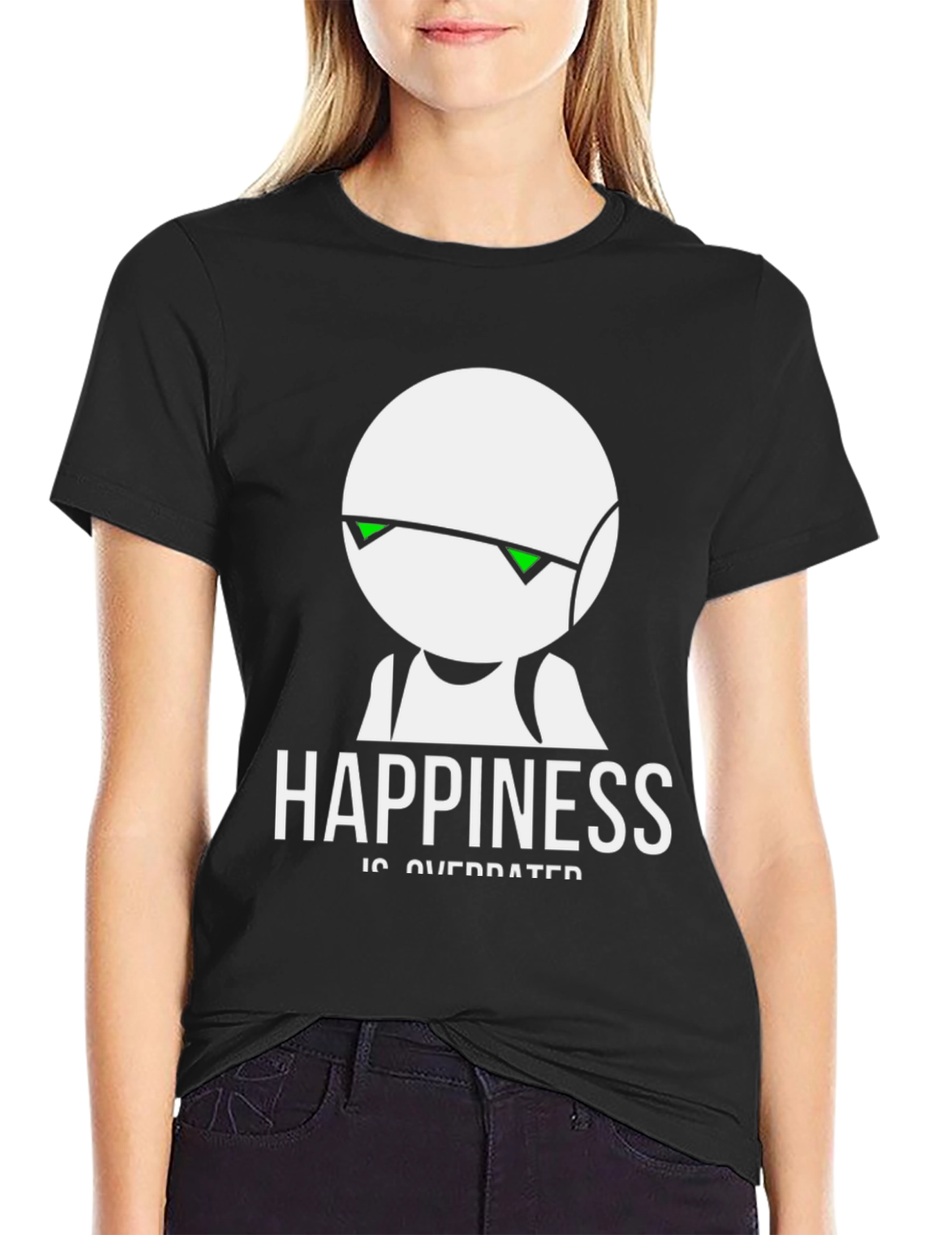 Black Happiness Is Overrated T-Shirt view 2