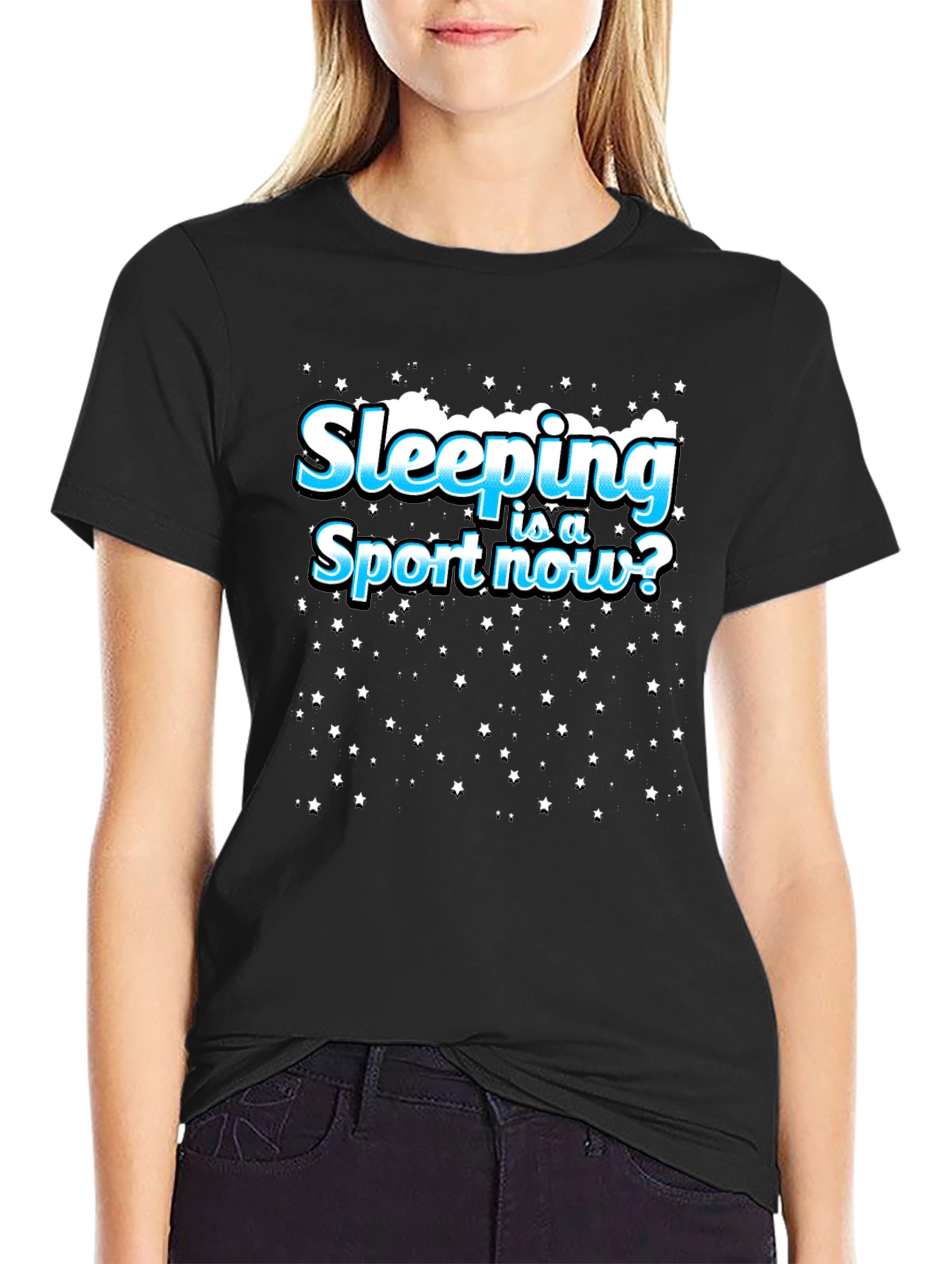 Black Sleeping is a Sport T-Shirt view 2
