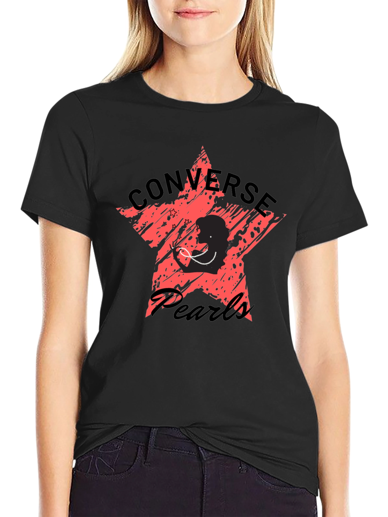 Black Converse Pearls Graphic T-Shirt view 2