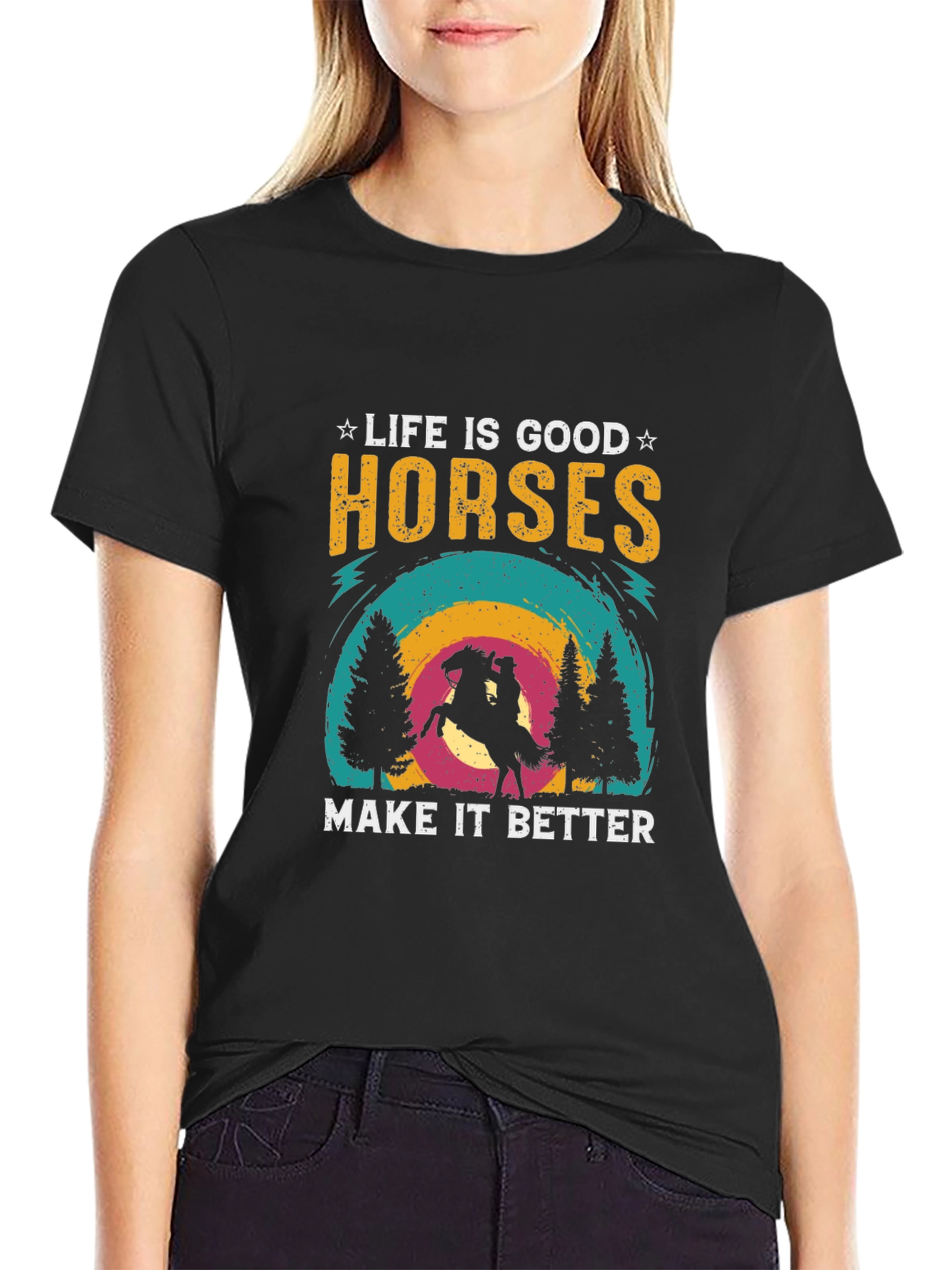 Black Life Is Good Horses T-Shirt view 2