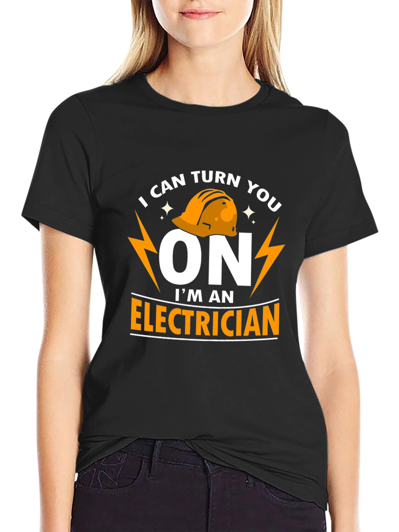 Black I Can Turn You On Electrician T-Shirt view 2