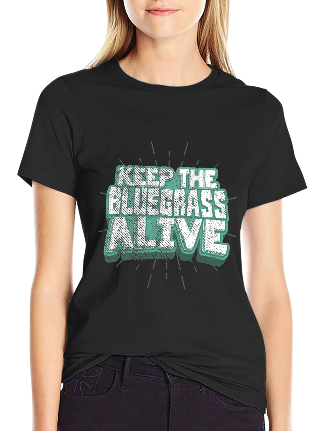 Black Keep The Bluegrass Alive Black T-Shirt view 2