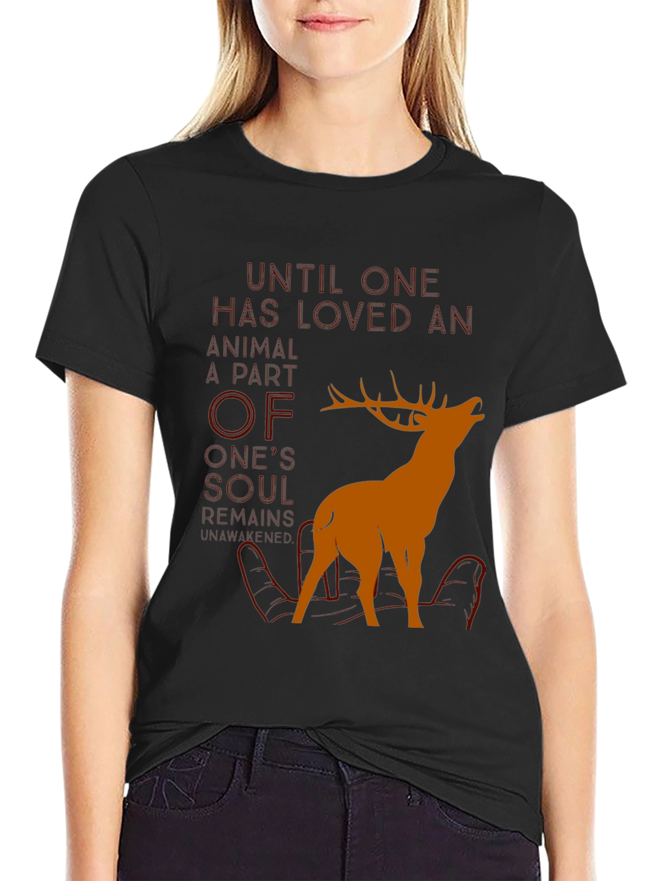 Black Wildlife Lover Graphic Tee - "Until One Has Loved" view 2