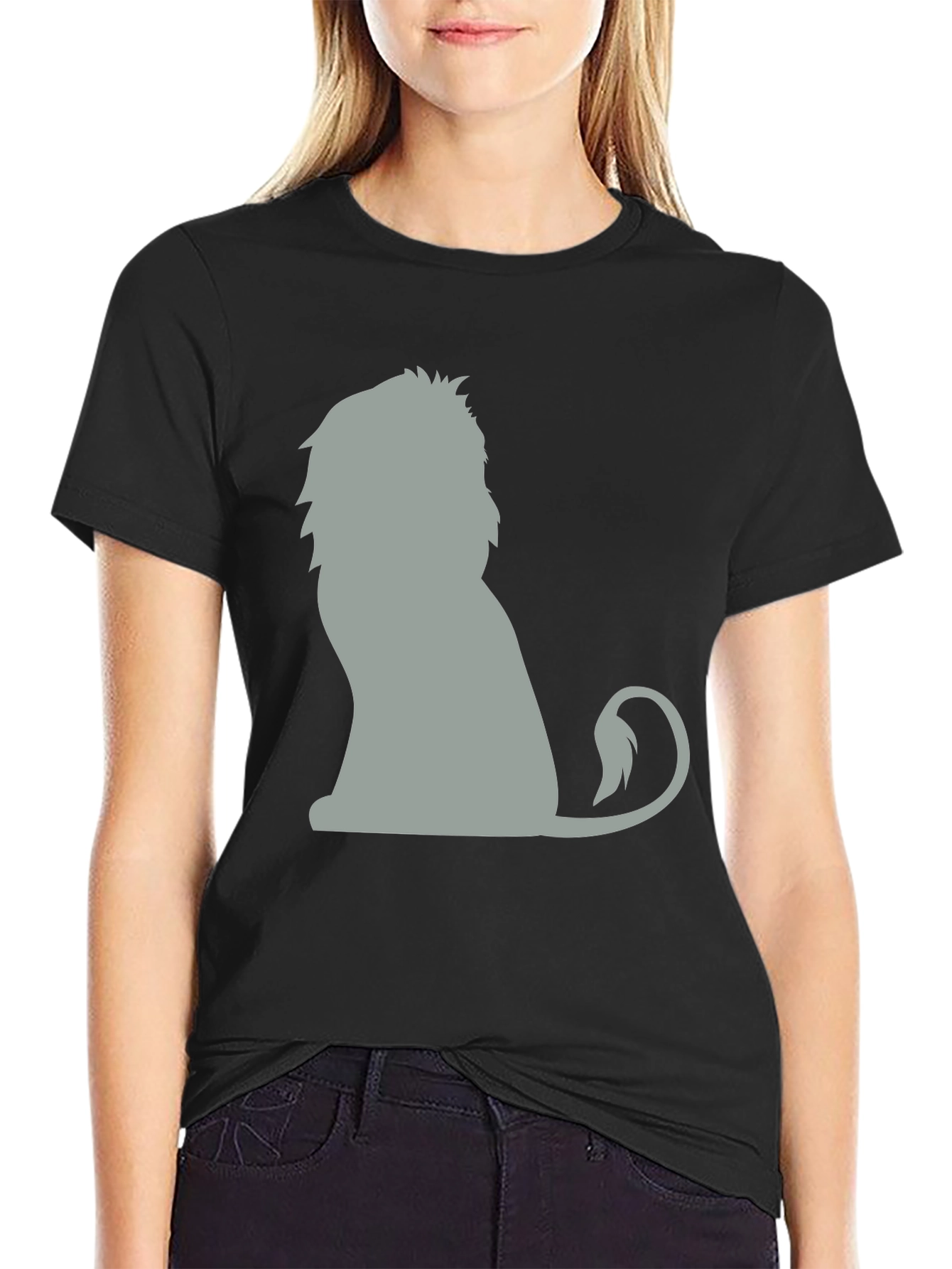 Black Lion Graphic Tee - Unisex Cotton T-Shirt view 2