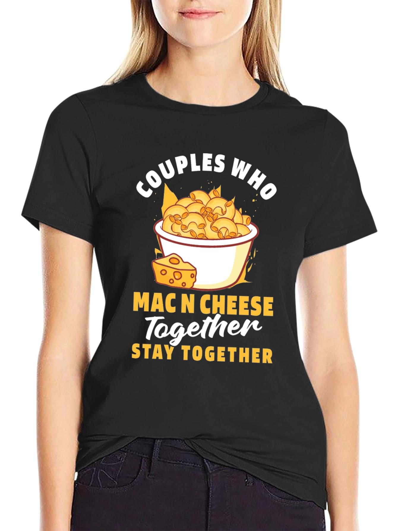 Black Couples Who Mac N Cheese Together Stay Together T-Shirt view 2