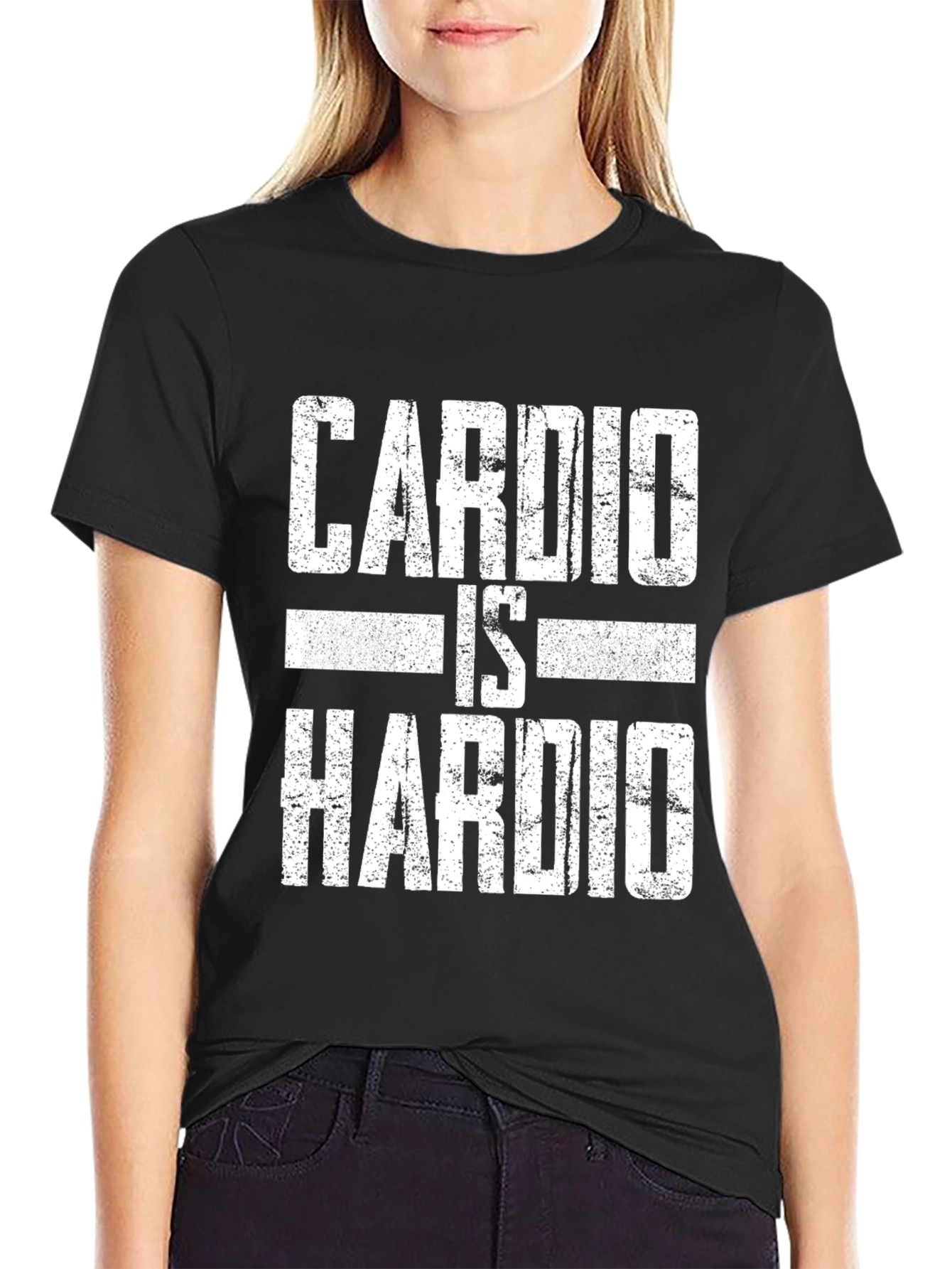 Black Cardio Is Hardio Graphic T-Shirt view 2