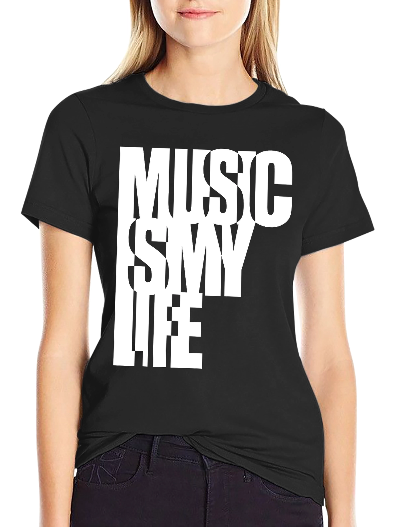 Black Music Is My Life Black T-Shirt view 2