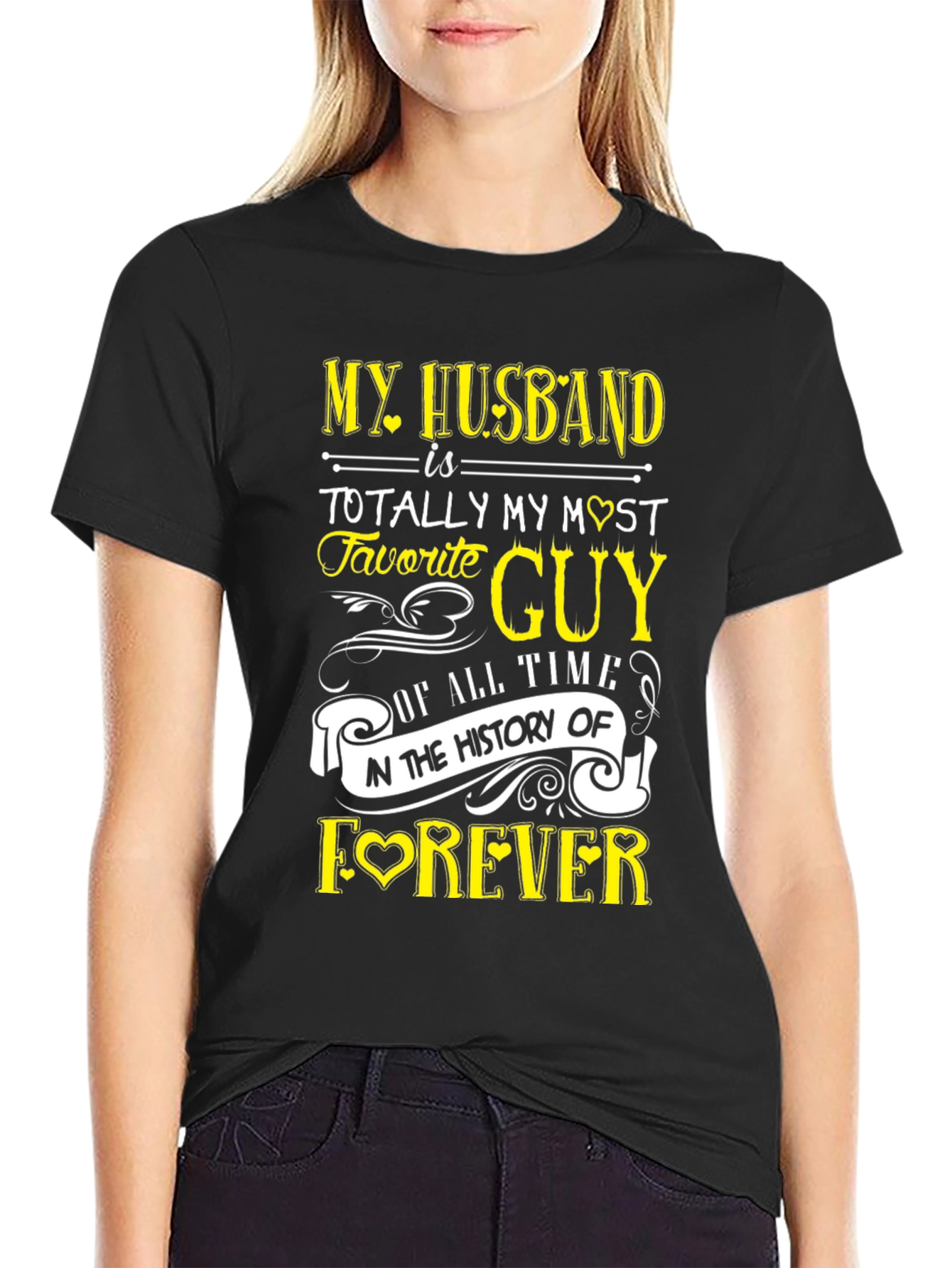 Black My Husband is My Favorite Guy T-Shirt view 2