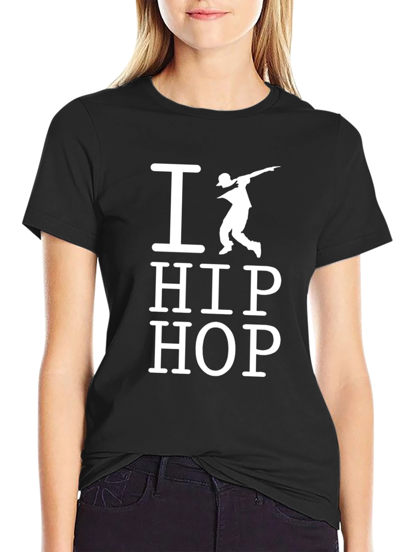 Black I Love Hip Hop Dab Dance T-Shirt view 2