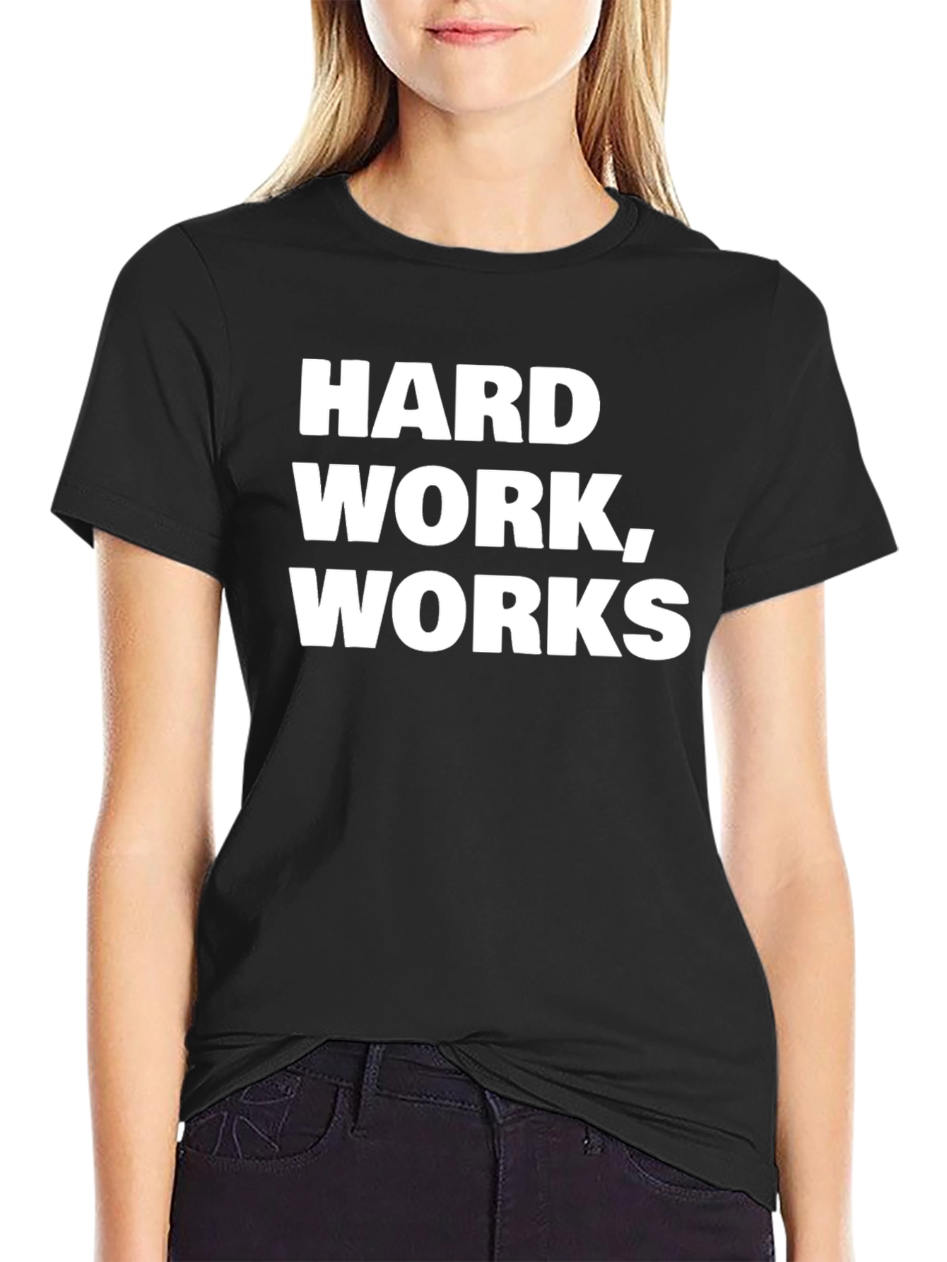 Black Hard Work Works Black Graphic Tee view 2