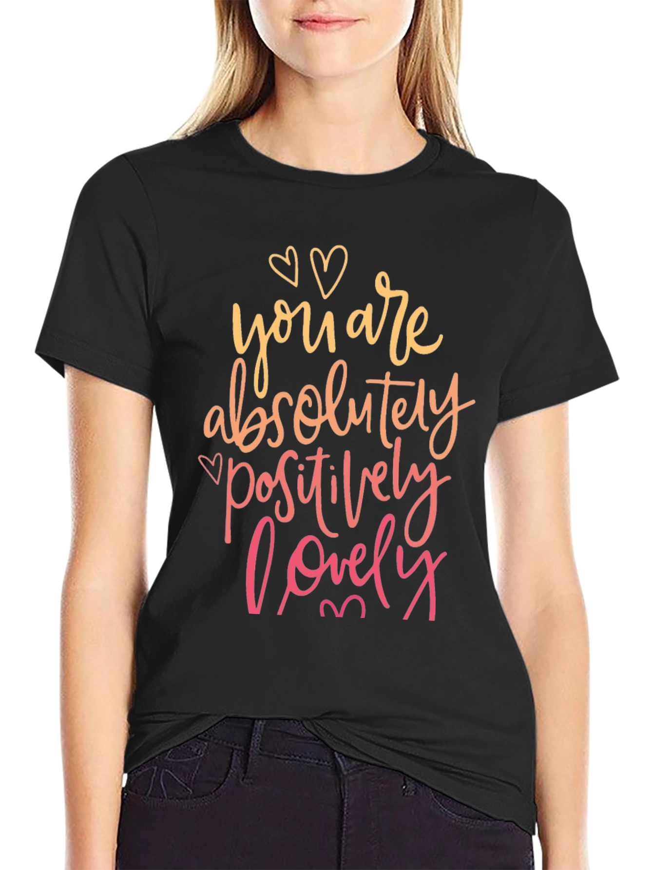 Black Lovely Graphic Tee - You Are Absolutely Positively Lovely view 2