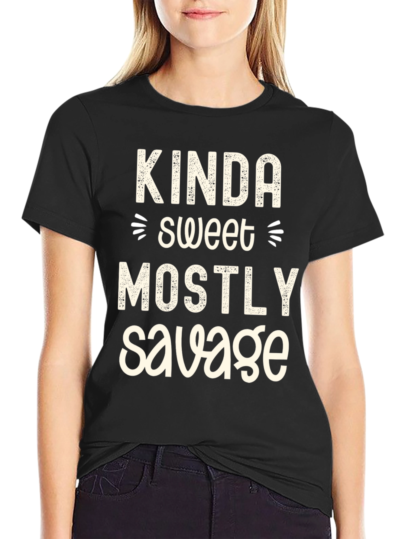 Black Kinda Sweet Mostly Savage Graphic Tee view 2