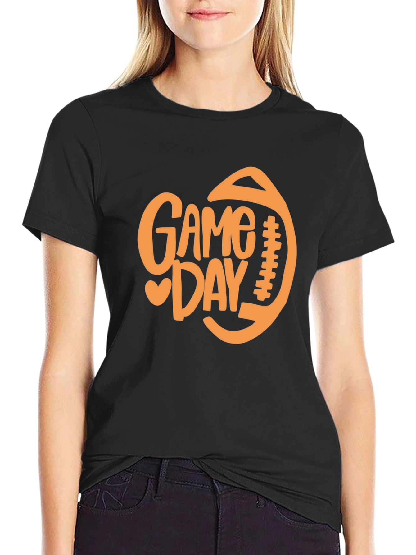 Black Game Day Football T-Shirt - Perfect for Sports Fans view 2