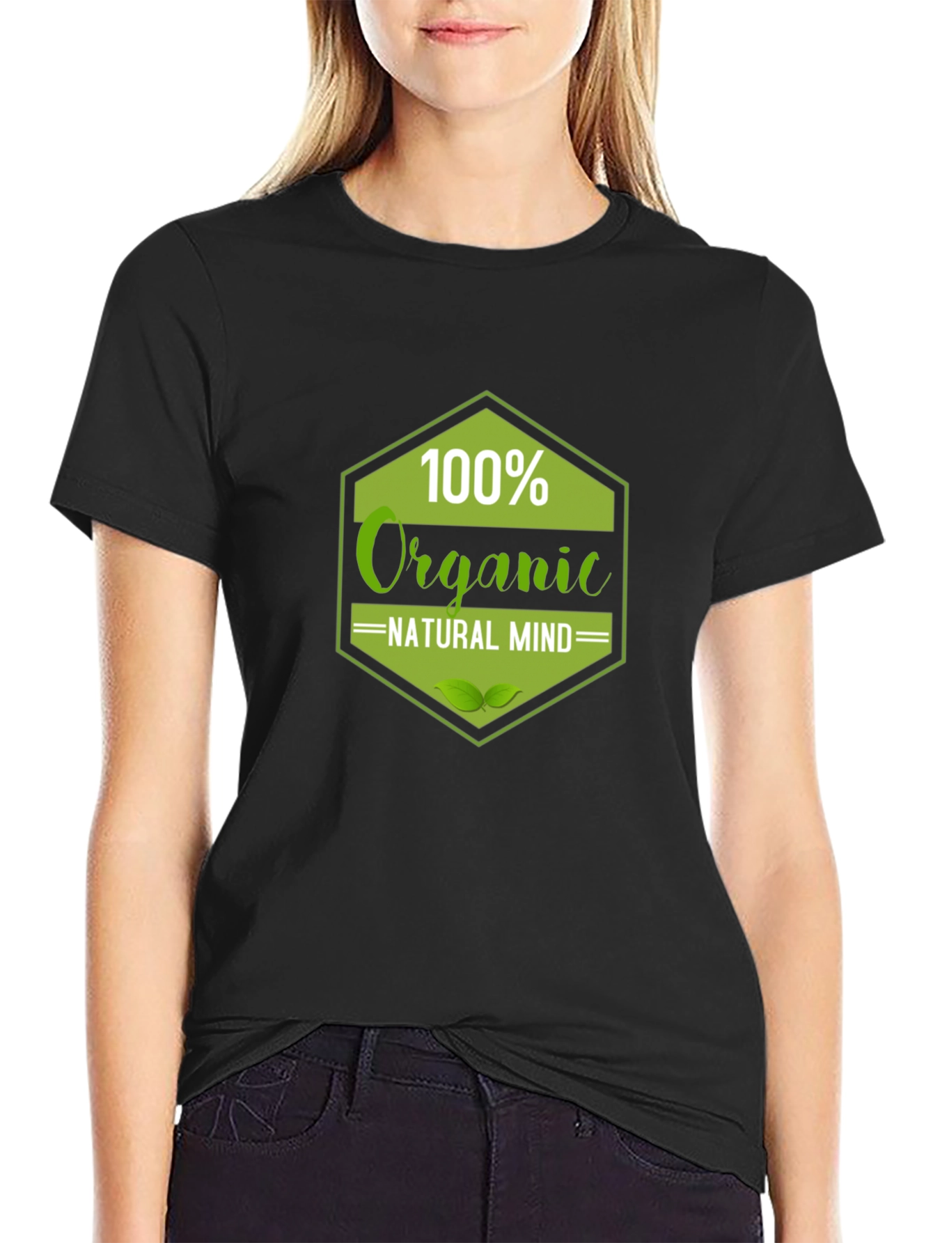 100% Organic Natural Mind Black T-Shirt - 2