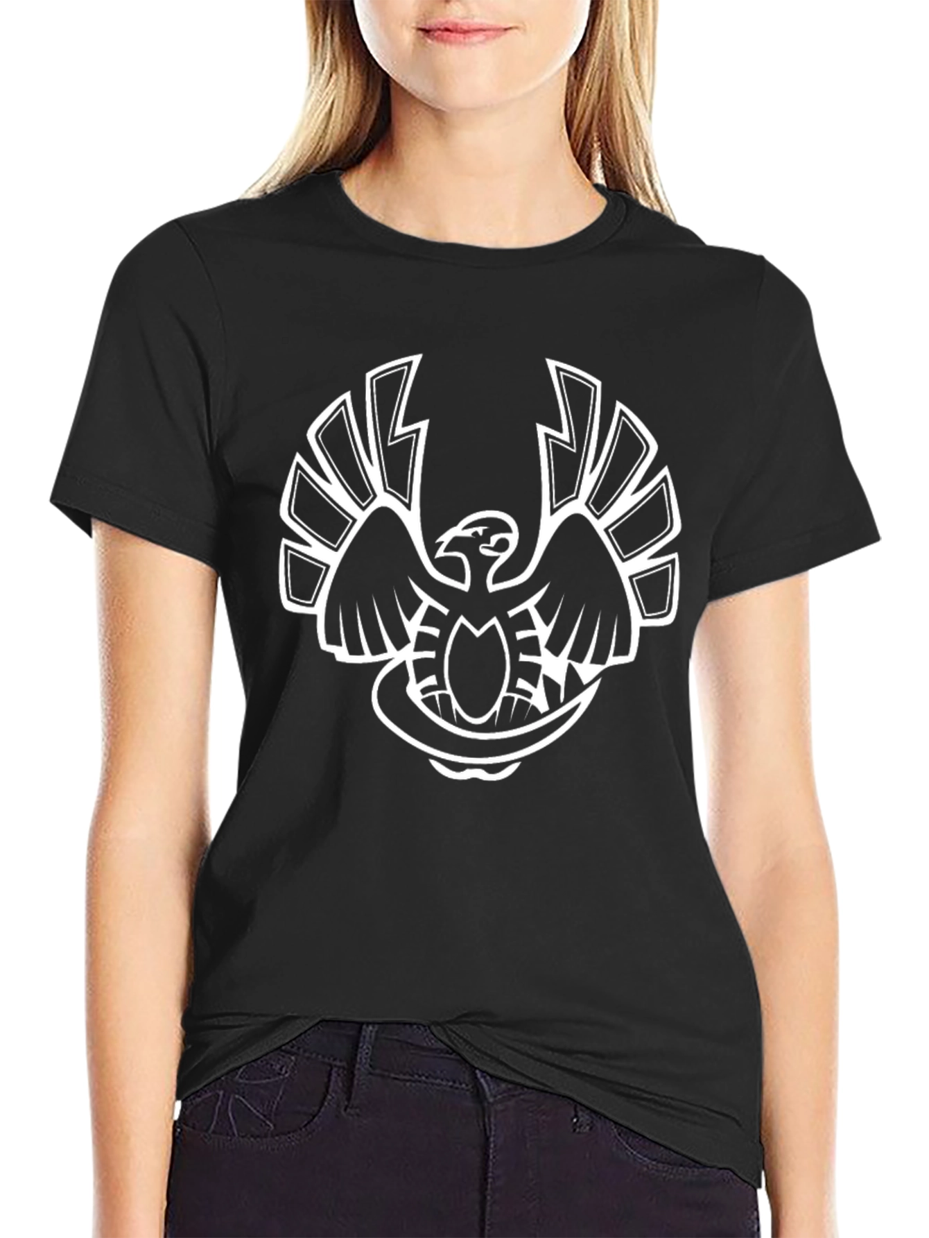 Black Phoenix Graphic Print Black T-Shirt view 2
