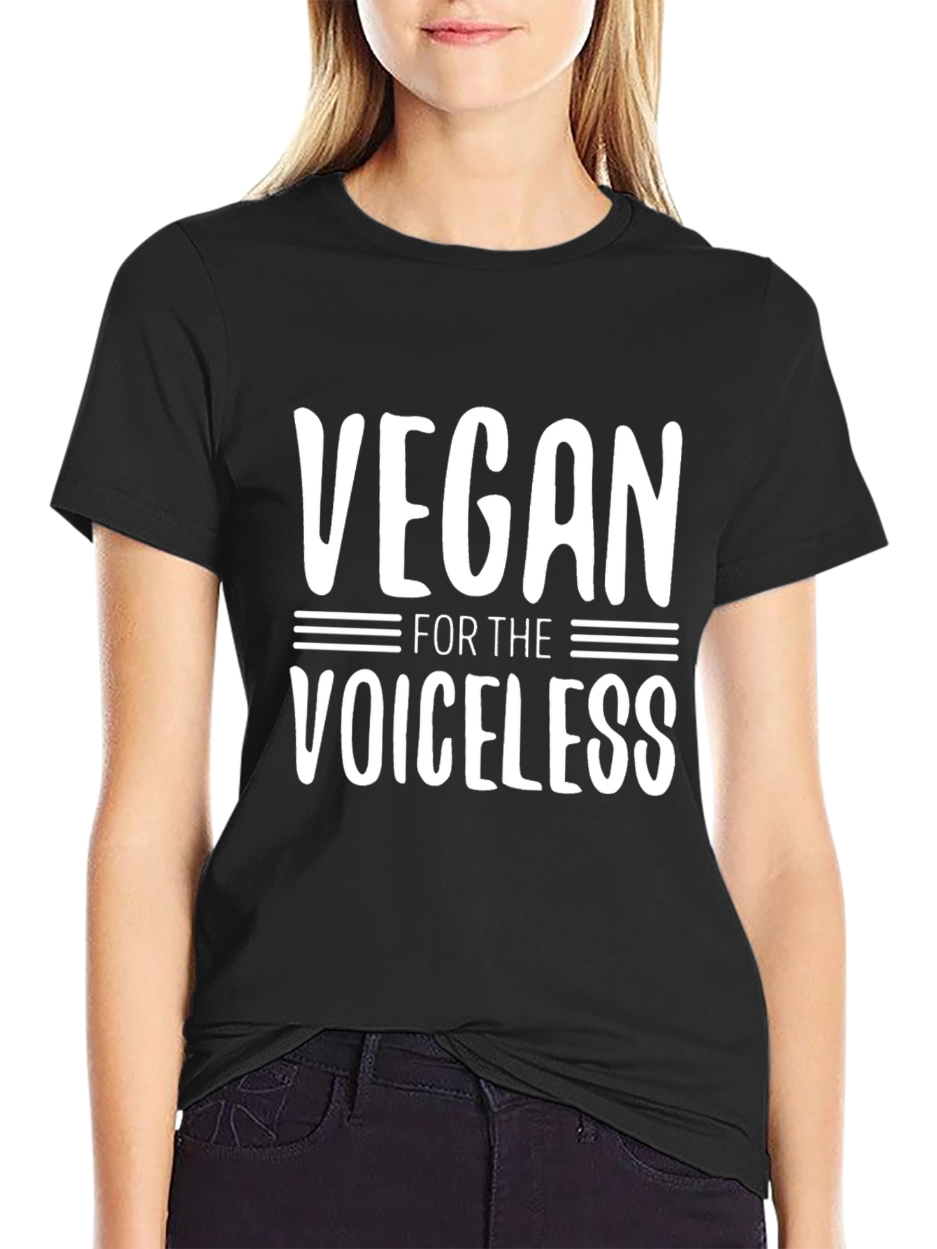 Black Vegan for the Voiceless Graphic Tee view 2