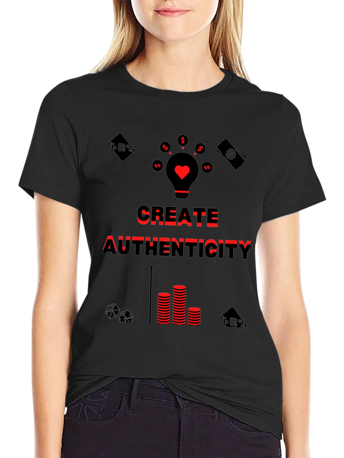 Black Authenticity Graphic Tee - Black view 2