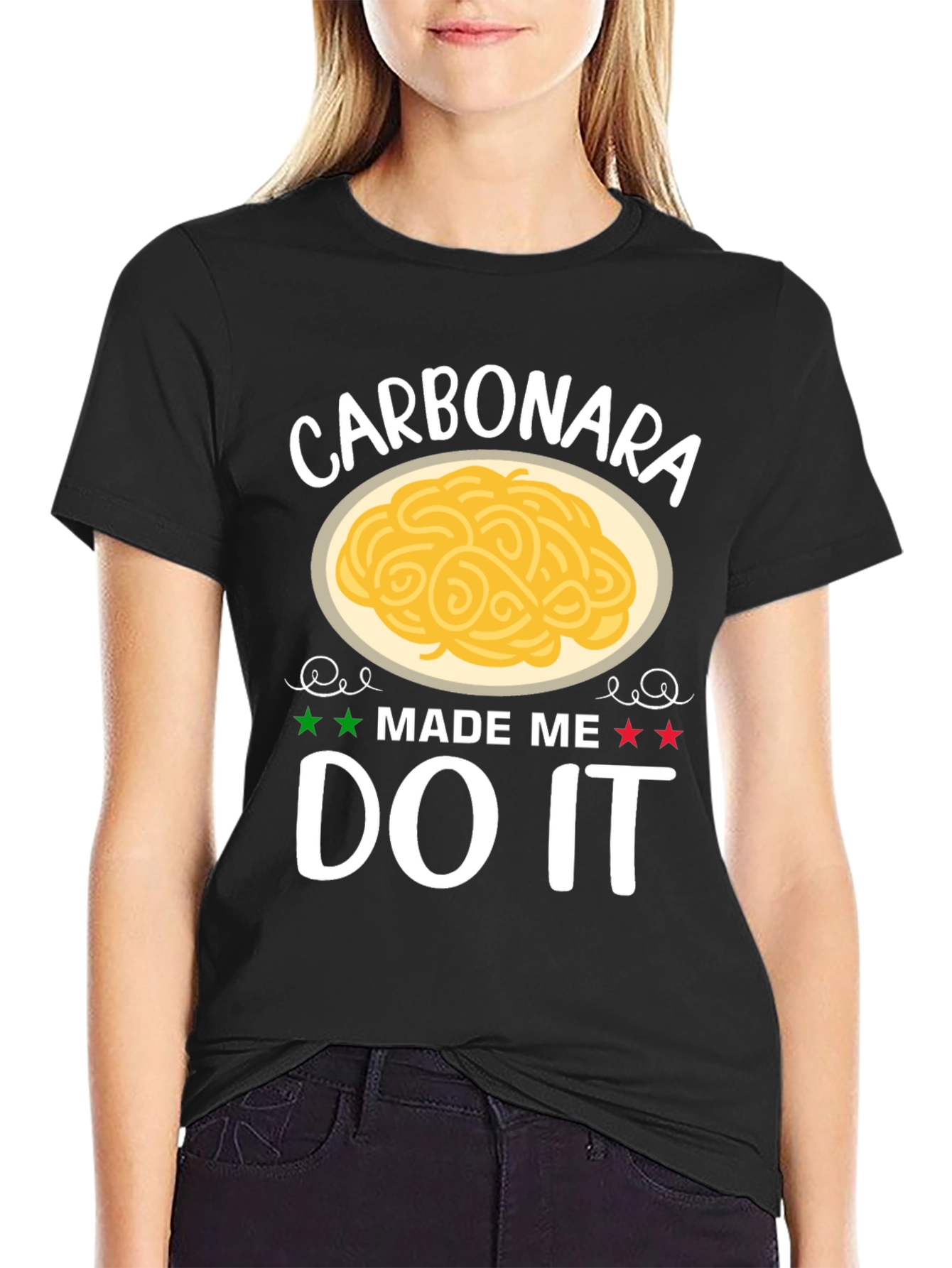 Black Carbonara Made Me Do It T-Shirt view 2