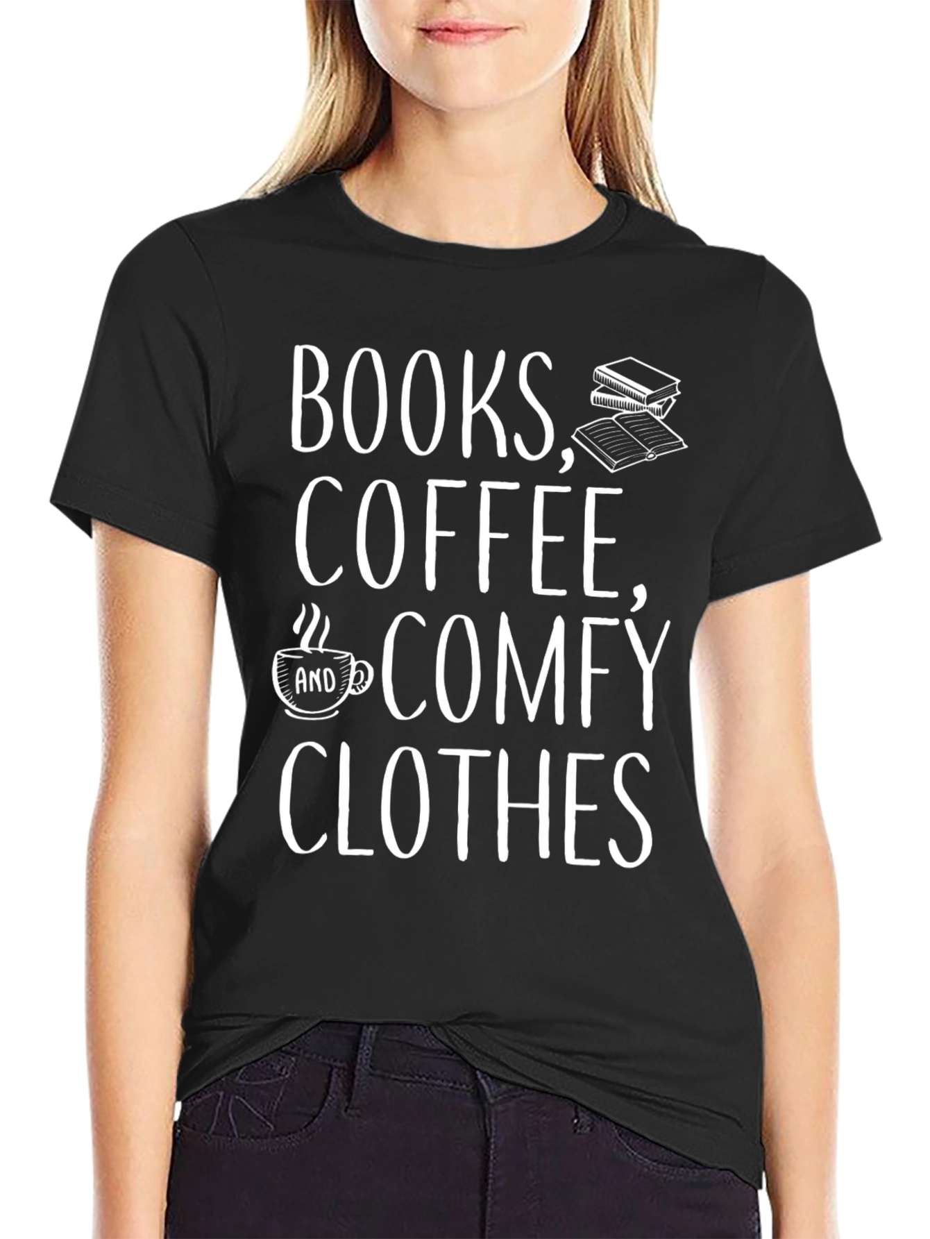 Black Books, Coffee, Comfy Clothes Graphic Tee view 2