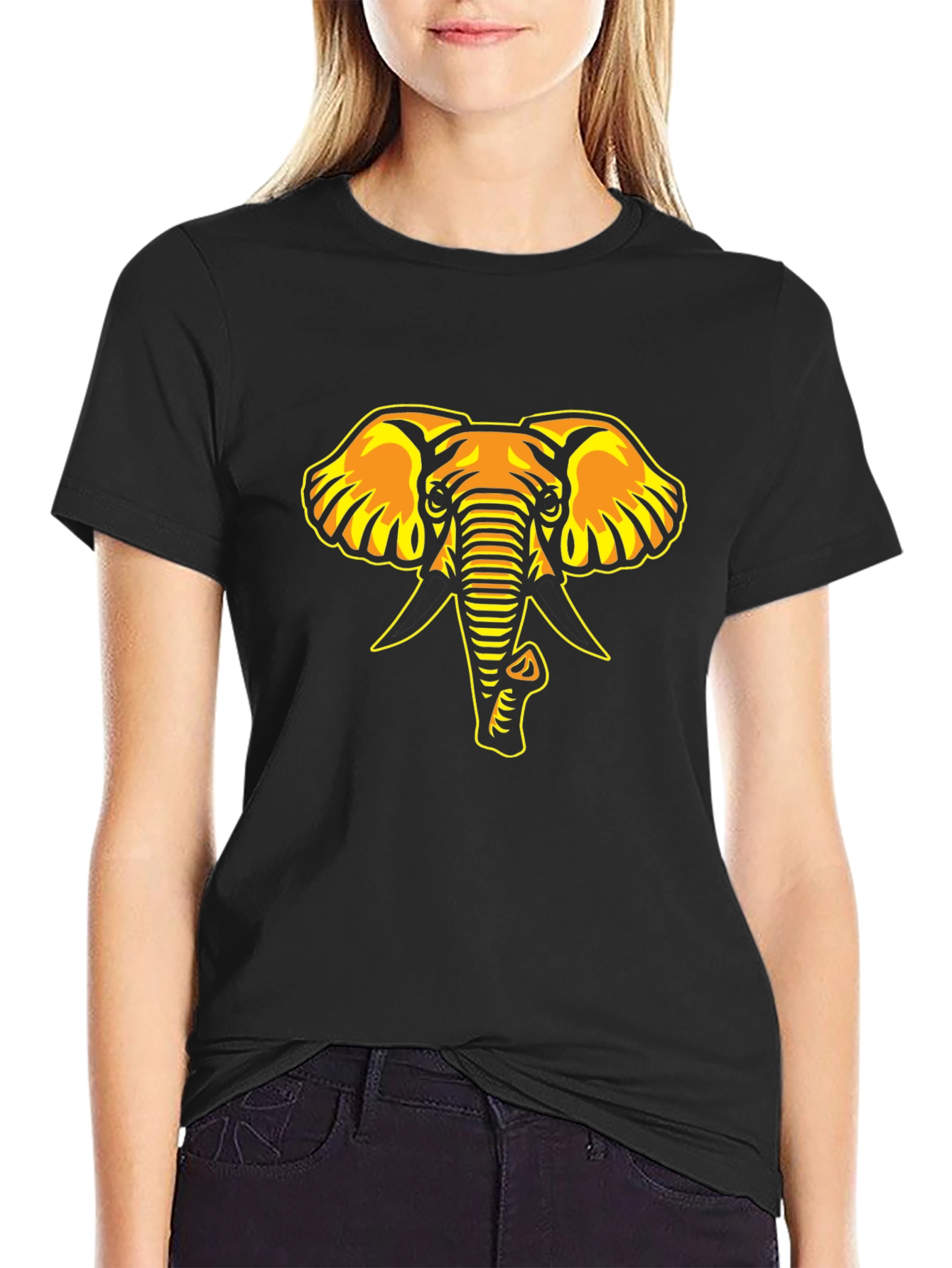 Black Black Elephant Graphic Tee view 2