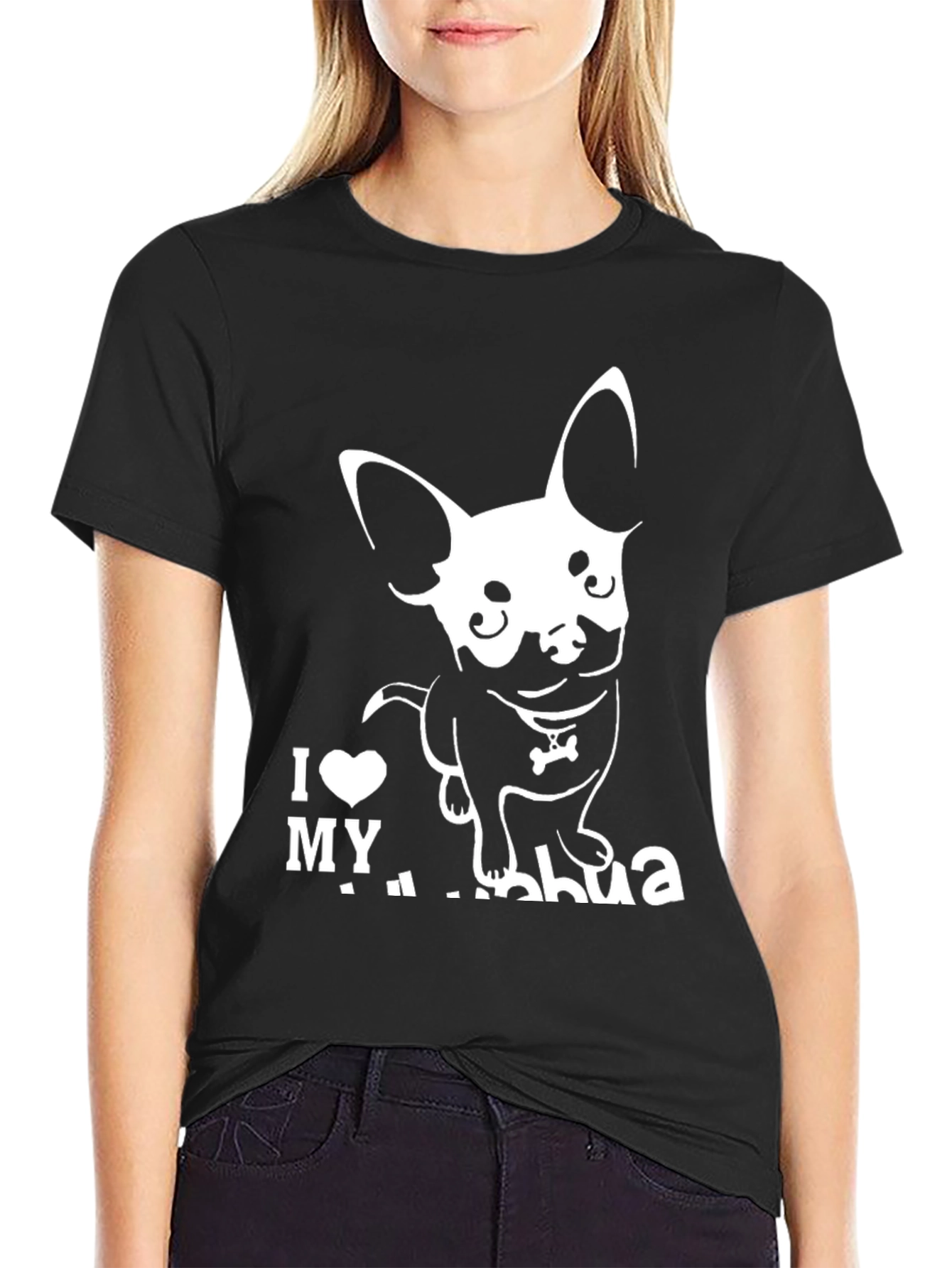 Black I Love My Chihuahua Graphic Tee view 2