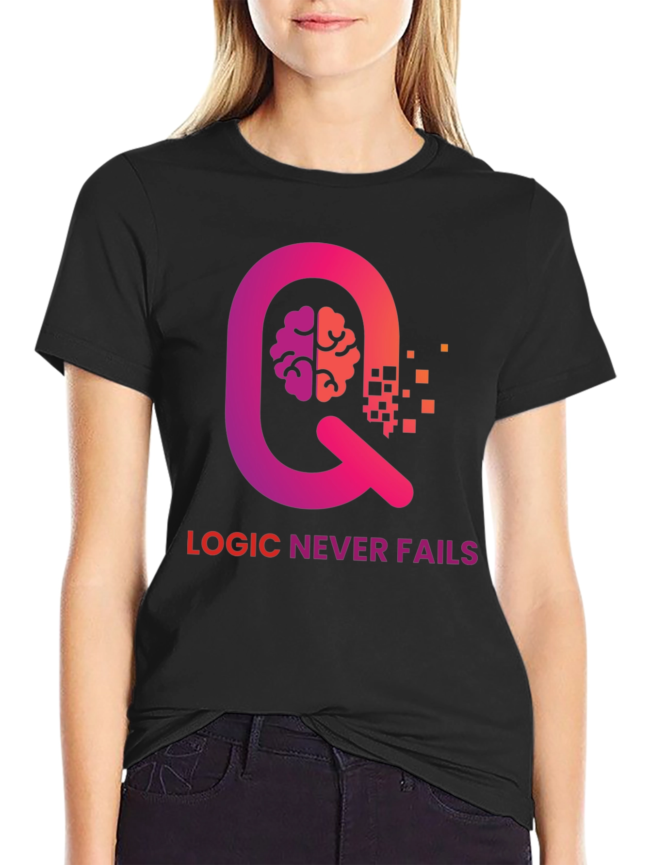 Black Logic Never Fails Graphic Tee view 2
