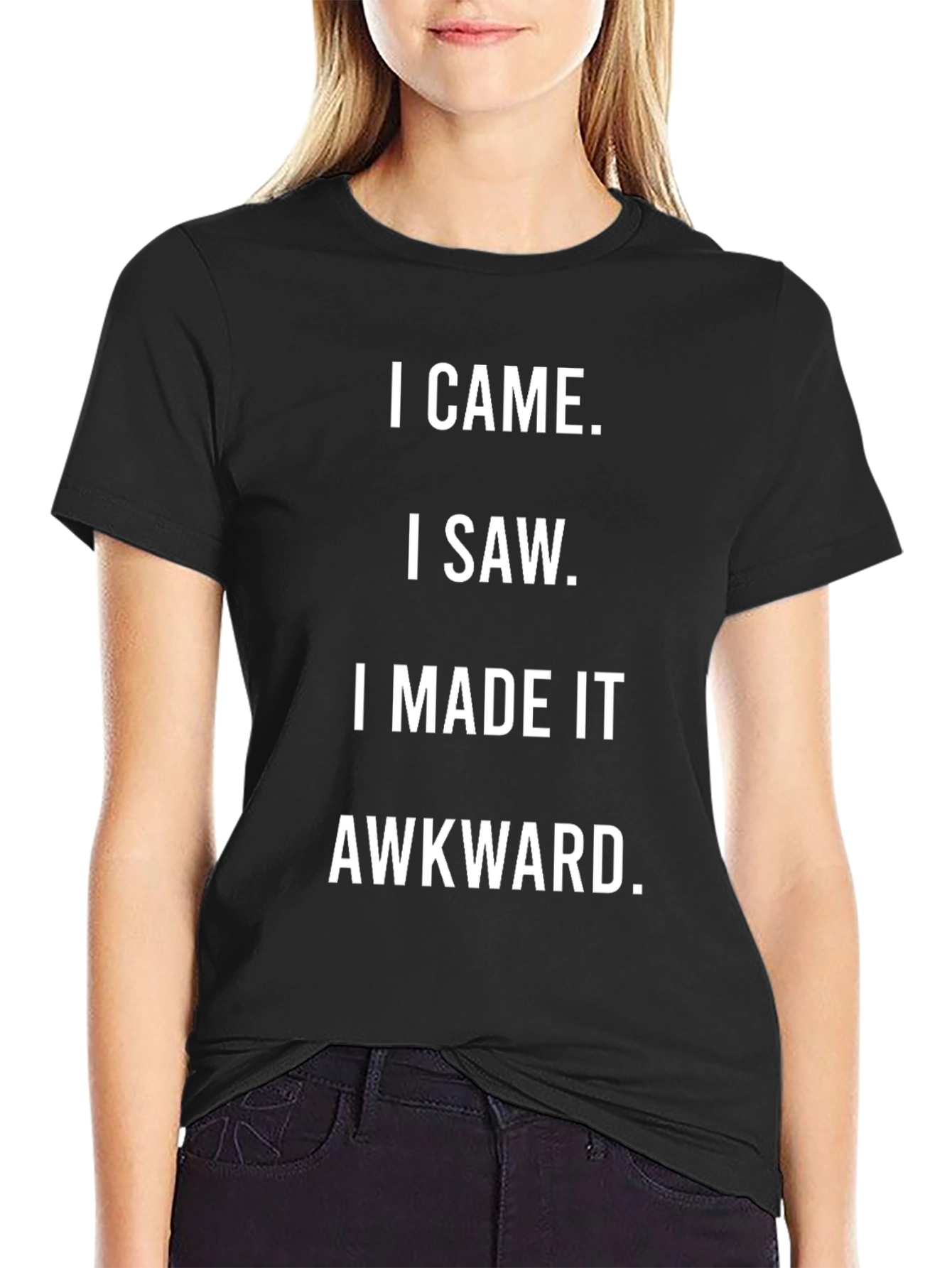 Black I Came I Saw I Made It Awkward Graphic Tee view 2