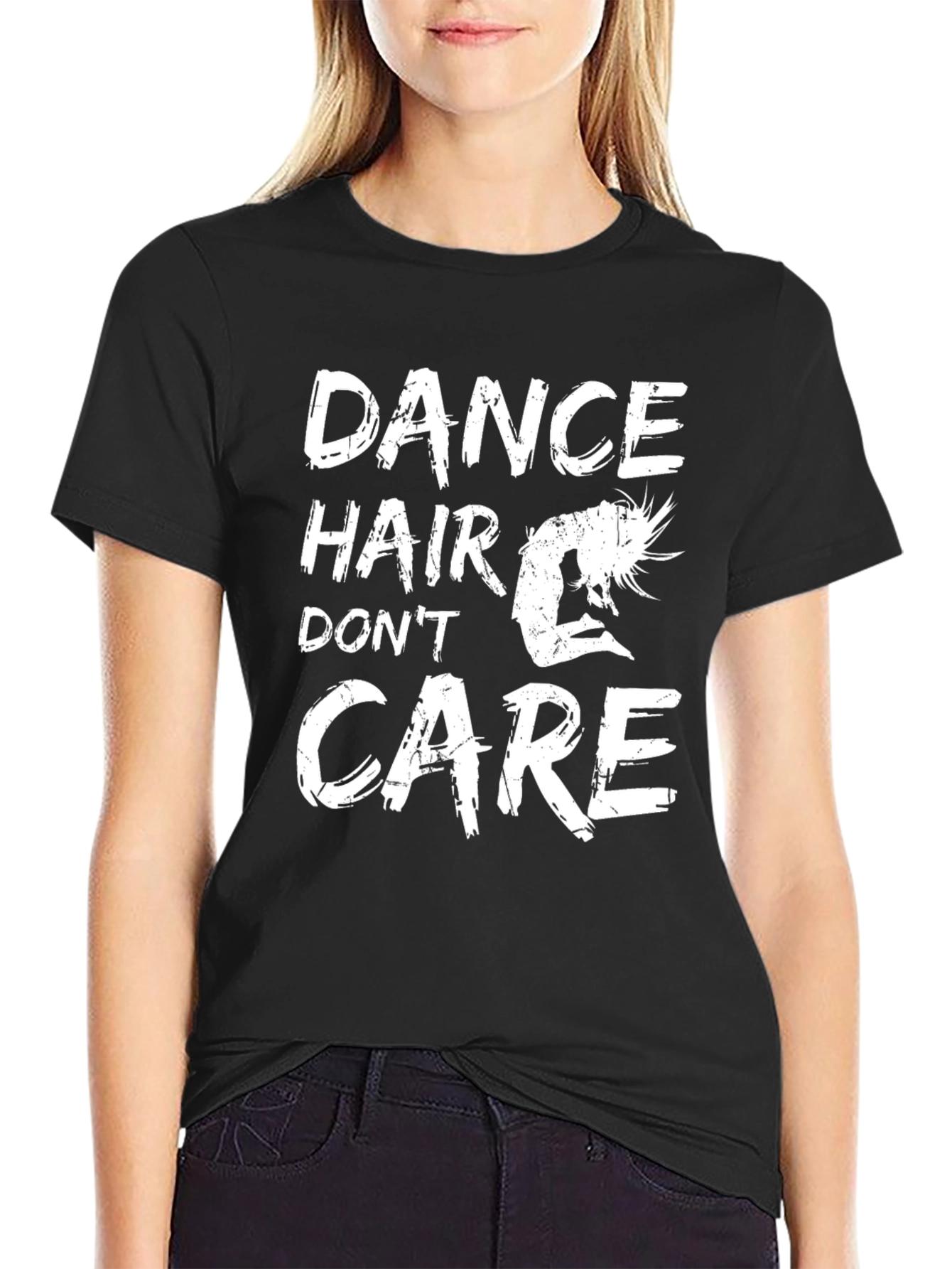 Black Dance Hair Don't Care Graphic Tee view 2