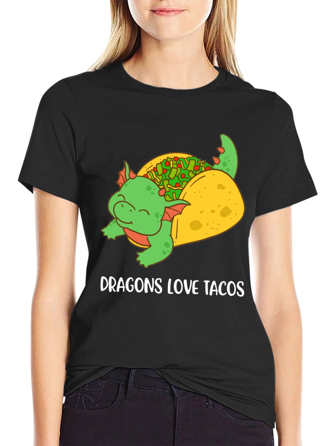 Black Dragon Loves Tacos Graphic Tee view 2