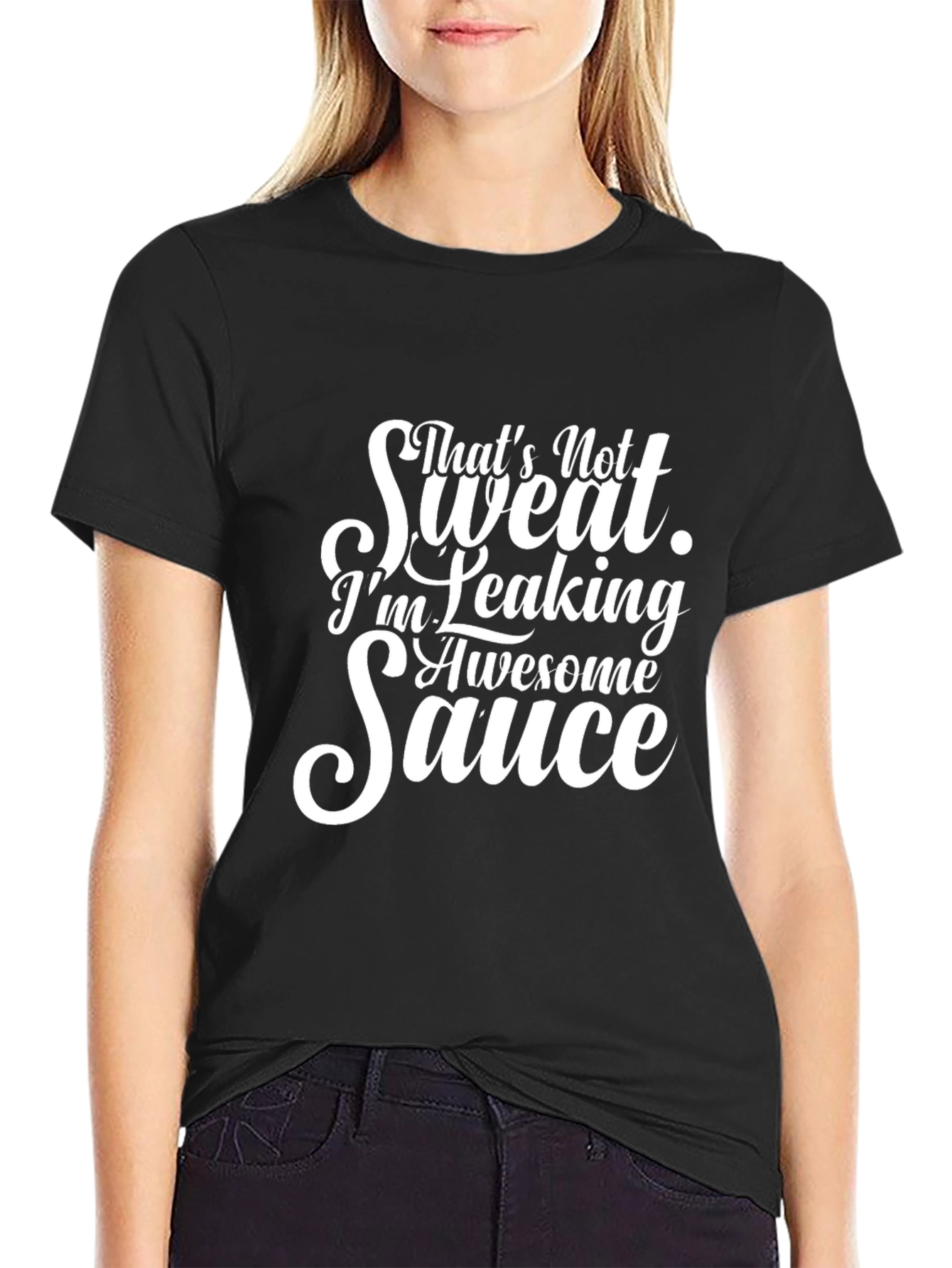 Black Funny "Awesome Sauce" Graphic T-Shirt view 2