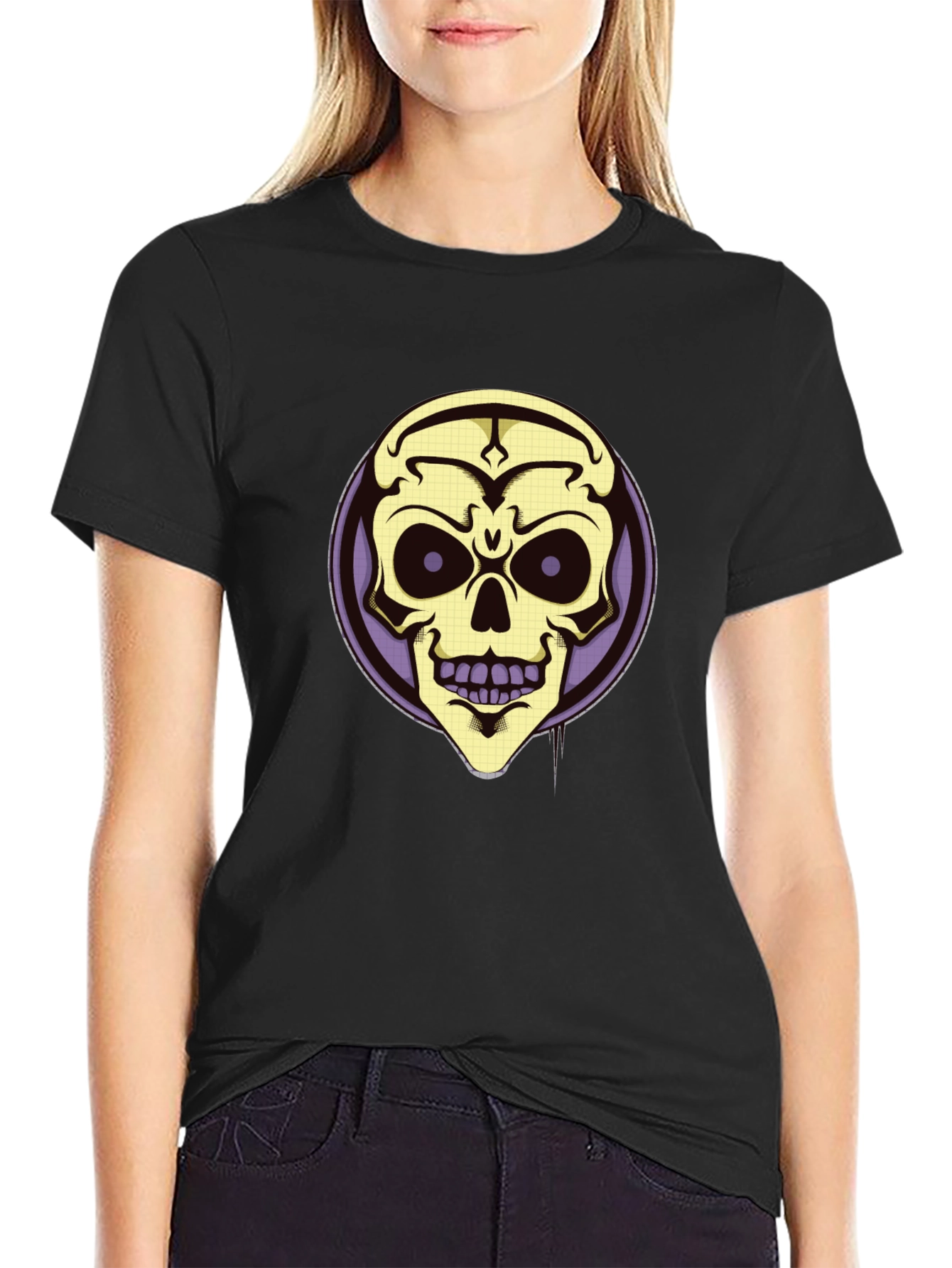 Black Skull Graphic T-Shirt - Black view 2