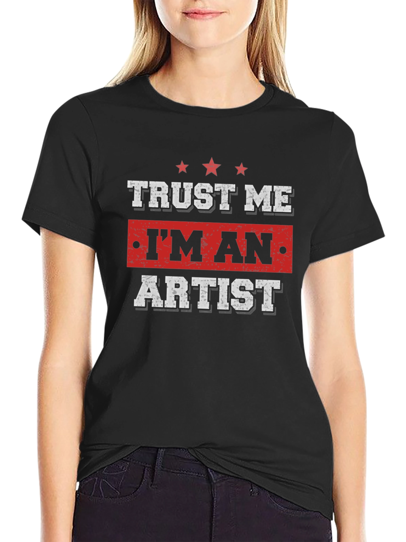 Black Trust Me I'm An Artist Black T-Shirt view 2