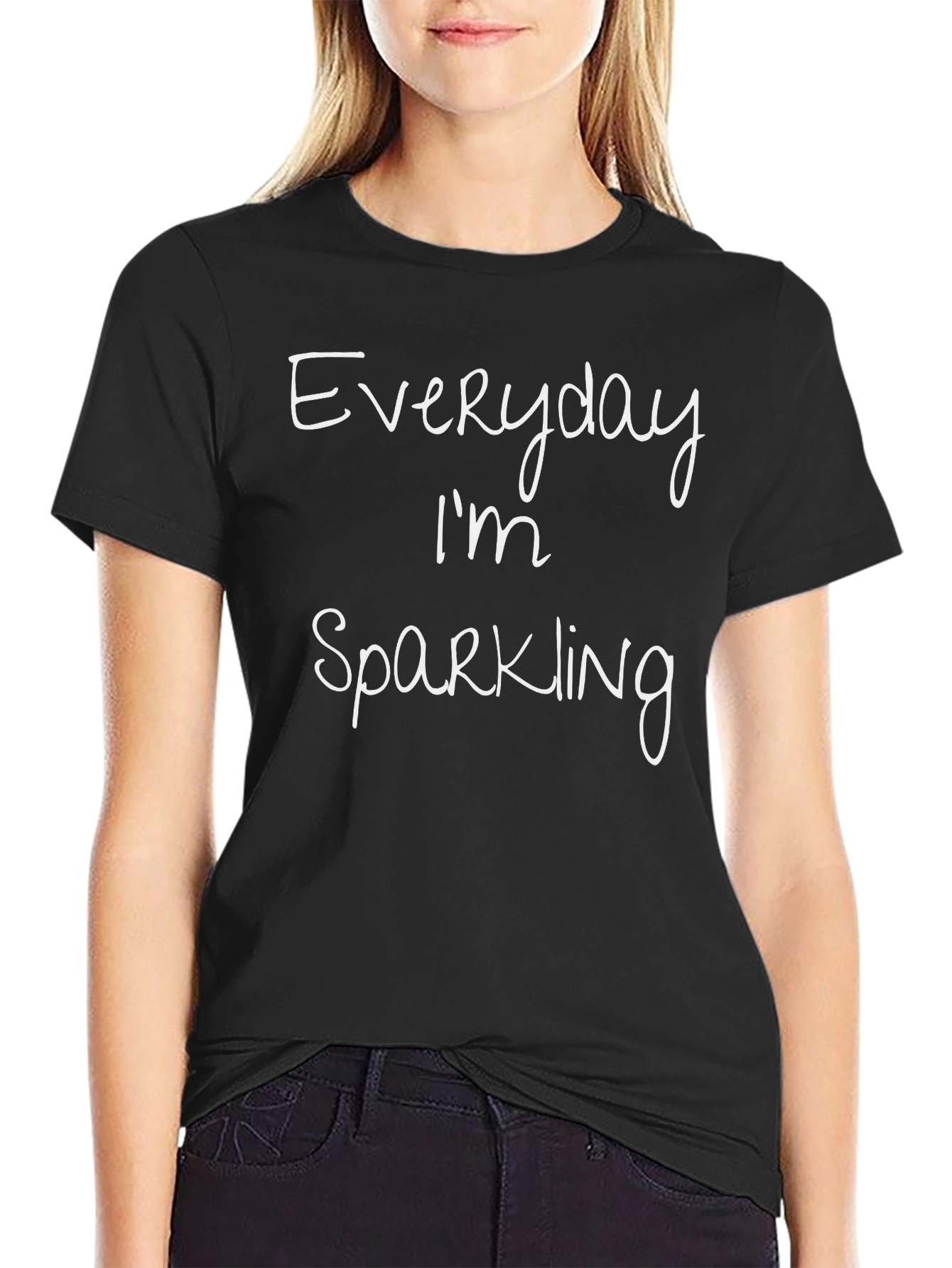 Black Everyday I'm Sparkling Graphic Tee view 2