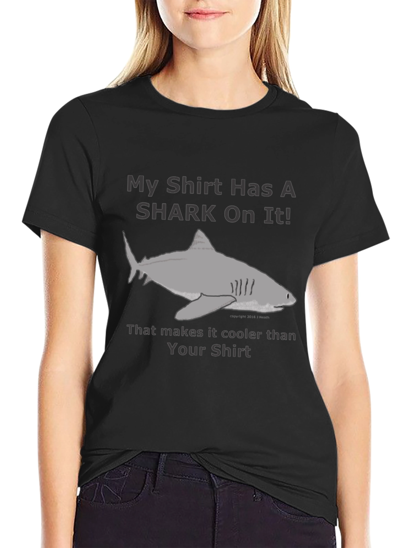 Black Shark T-Shirt - My Shirt Has A Shark On It! view 2