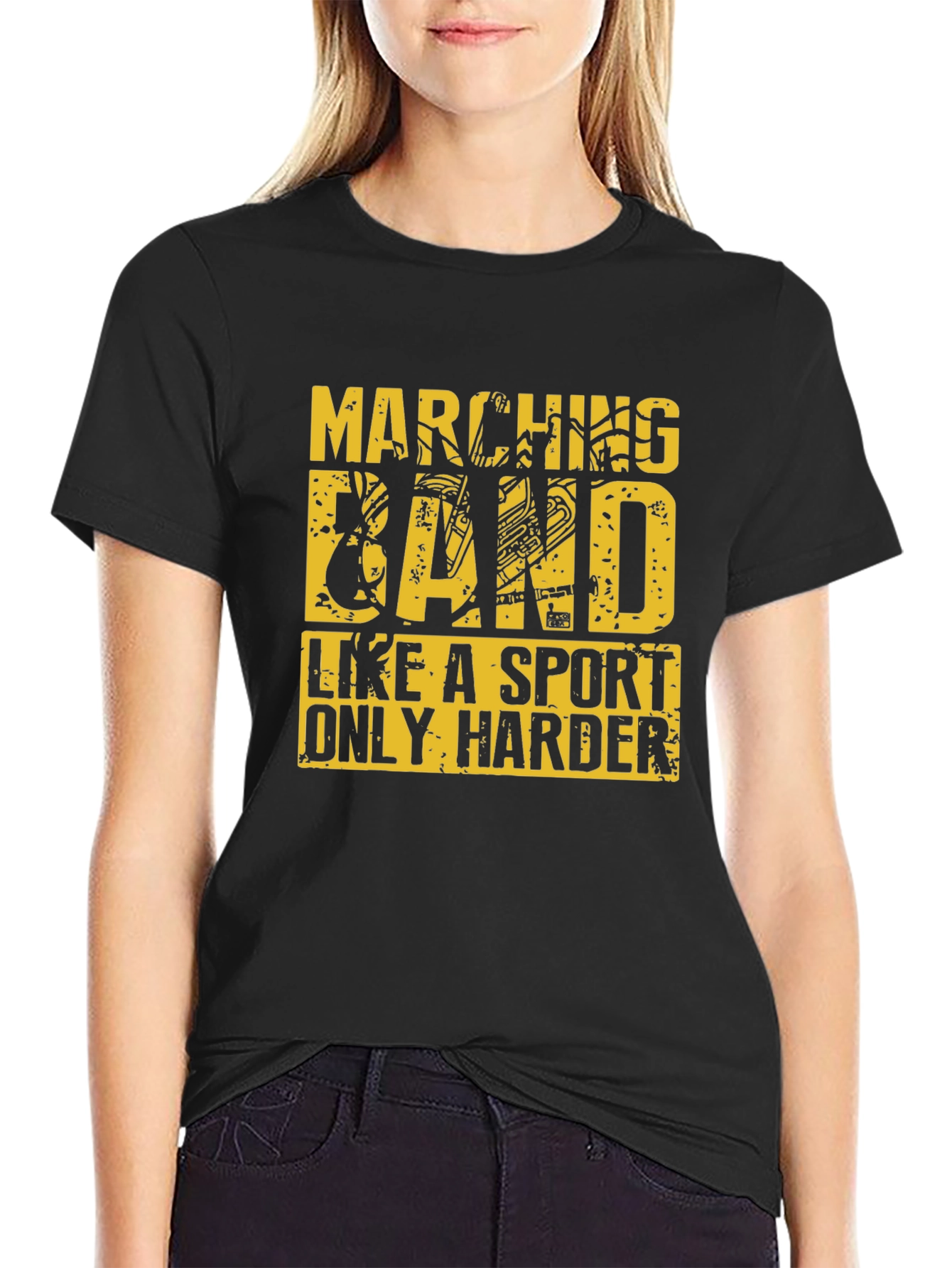 Marching Band Sport T-Shirt - Black Cotton Tee - 2