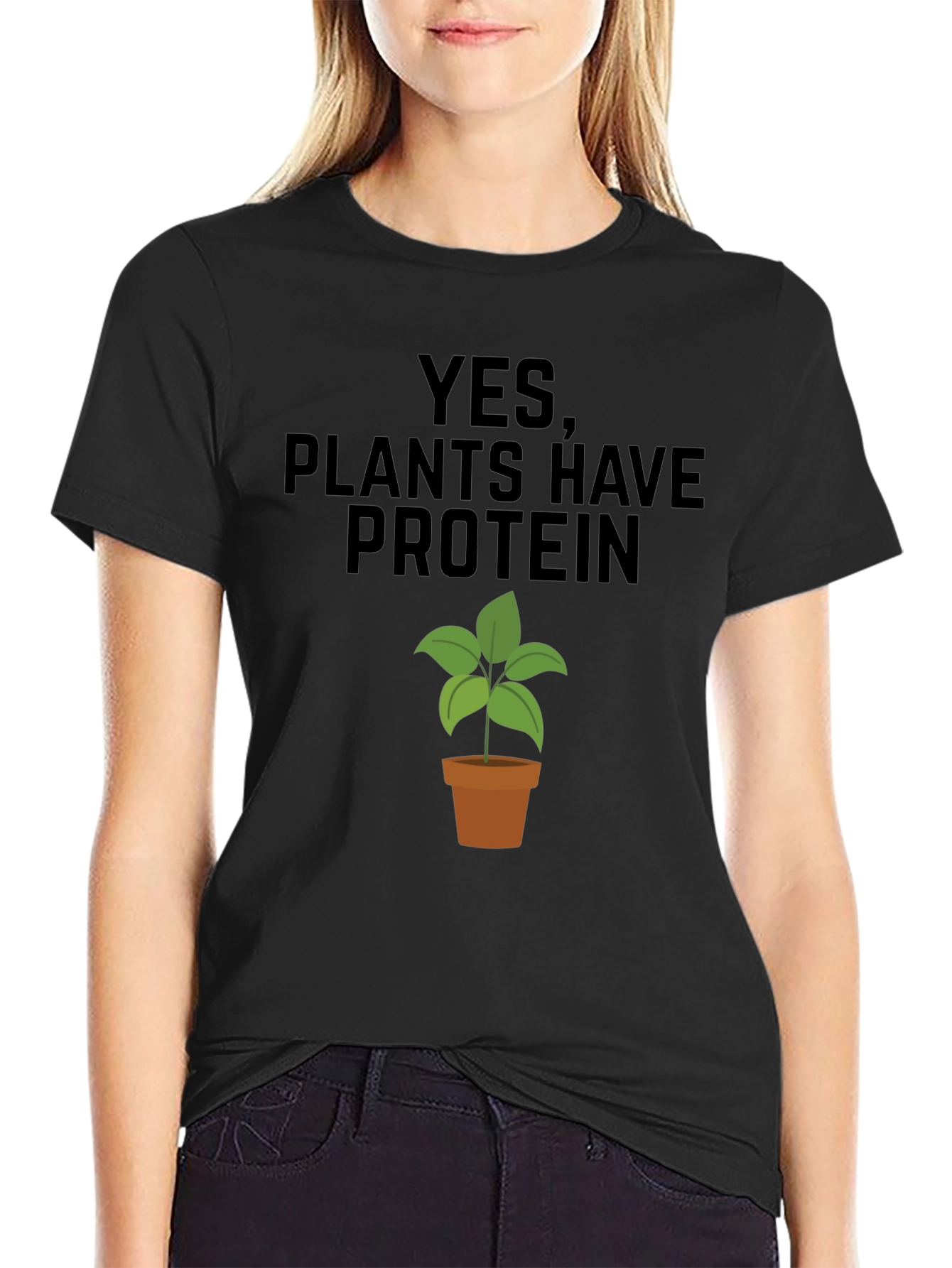 Black Plants Have Protein T-Shirt view 2