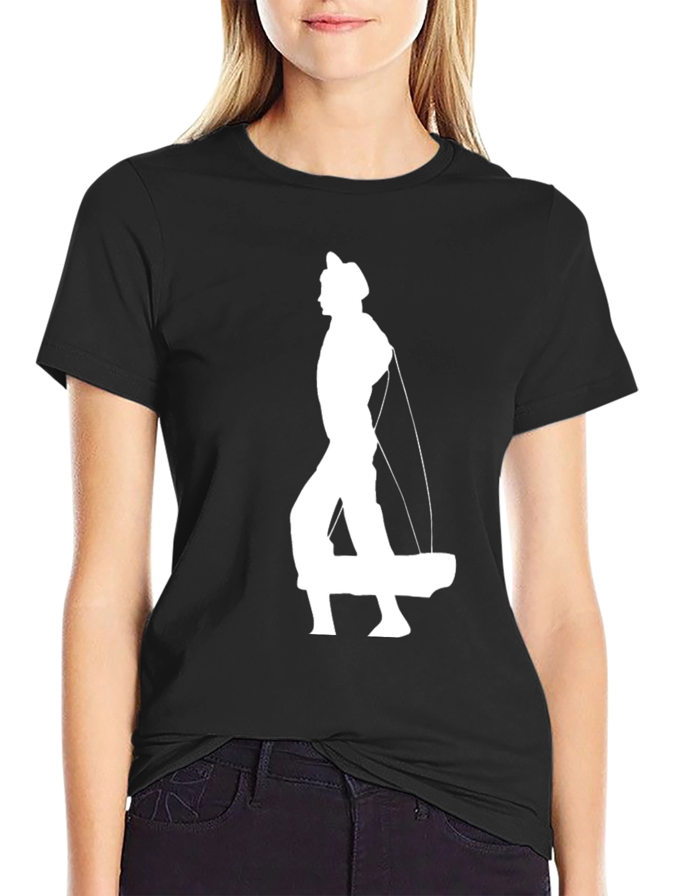 Black Black T-Shirt with Cowboy Puppet Graphic view 2