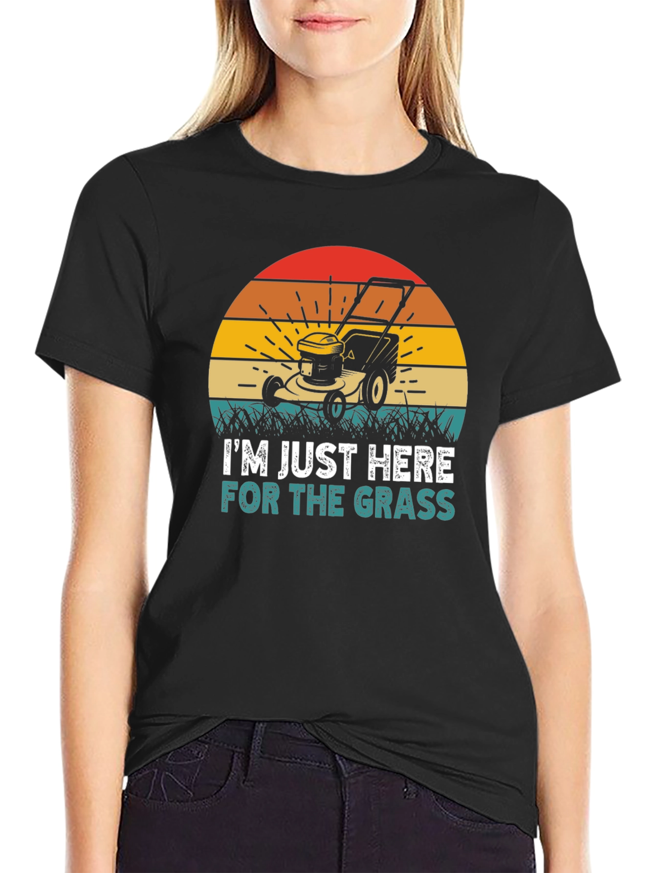 Black I'm Just Here for the Grass T-Shirt view 2