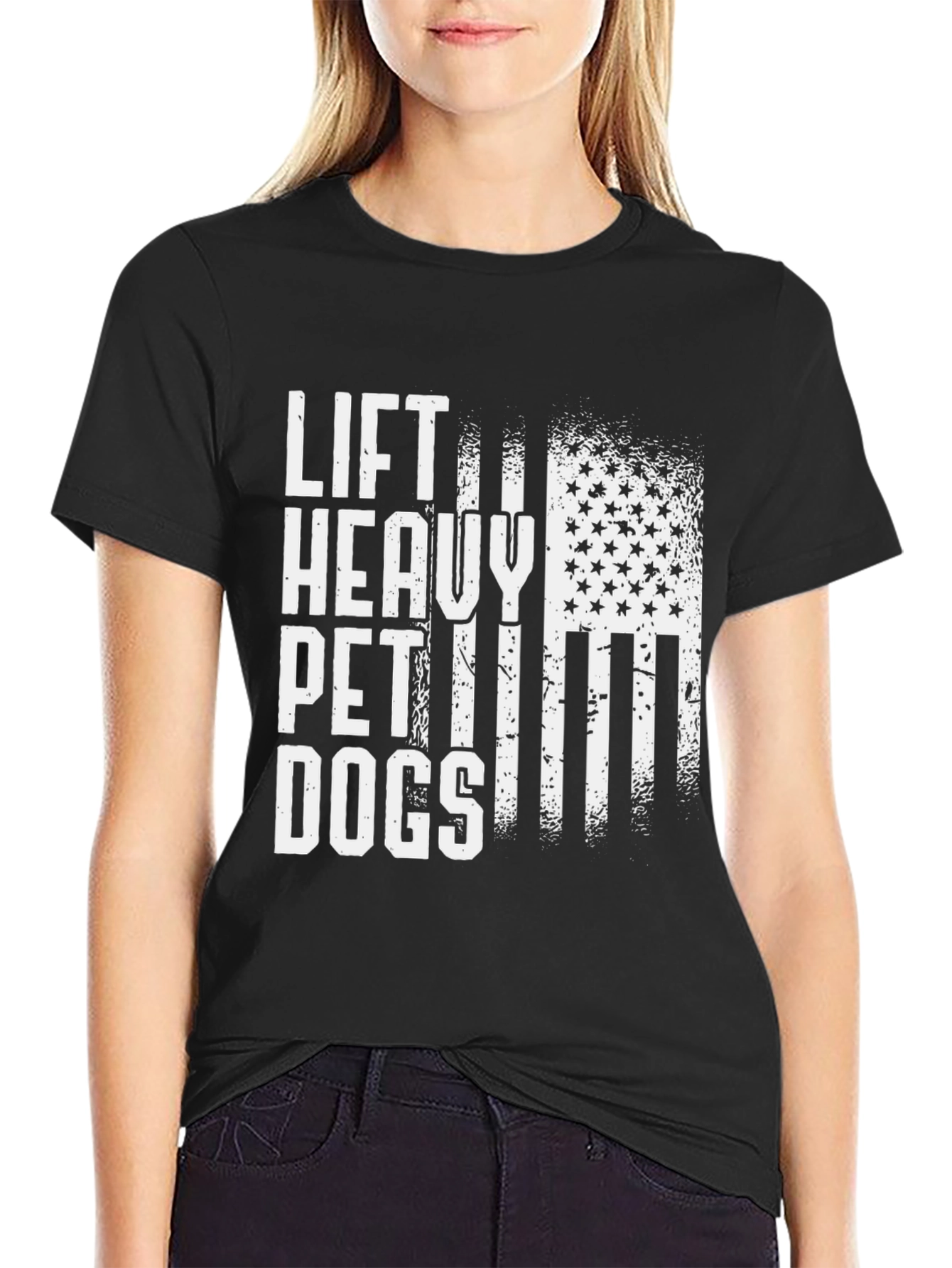 Black Lift Heavy Pet Dogs T-Shirt view 2