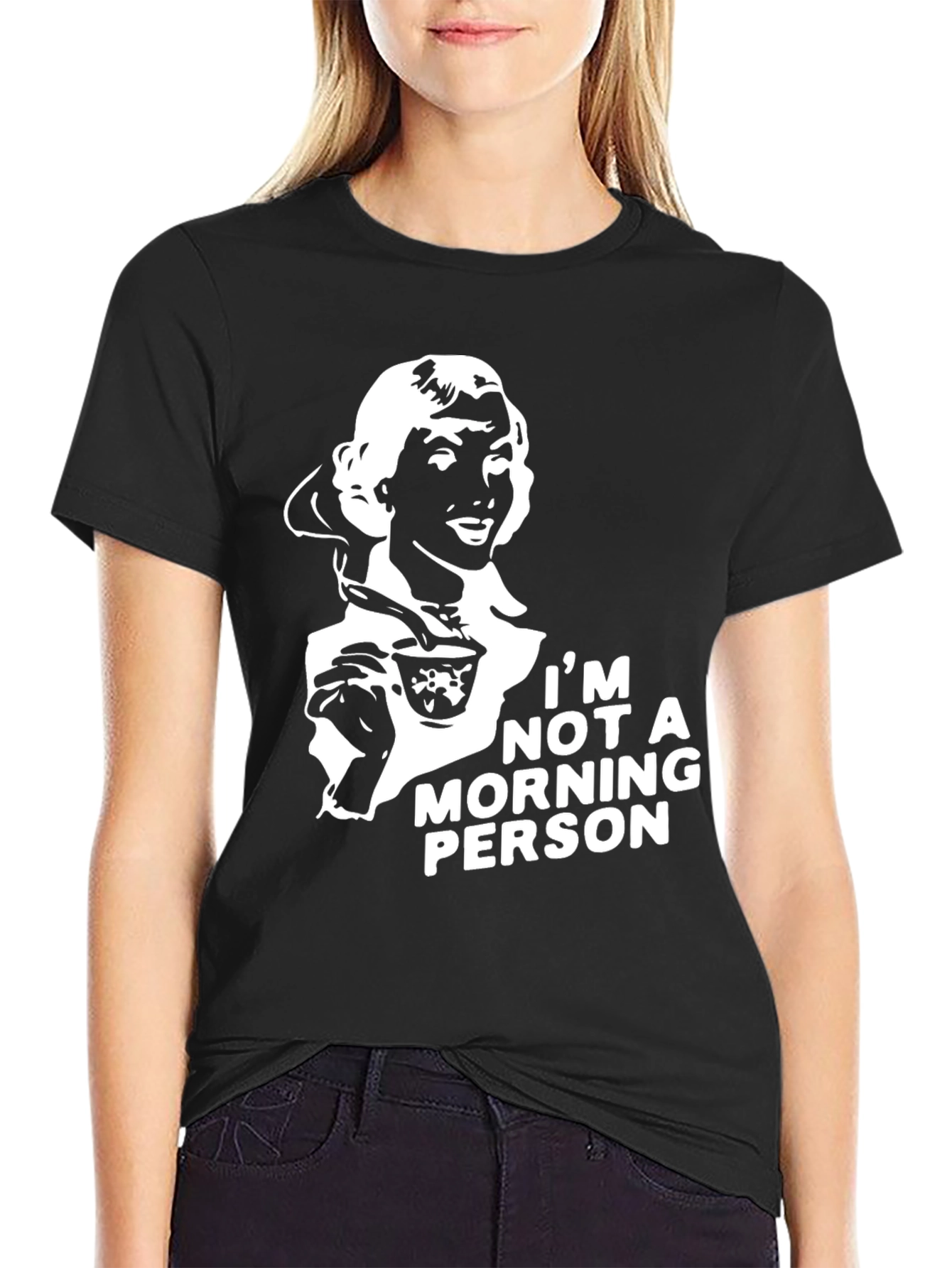 Black I'm Not a Morning Person Graphic Tee view 2