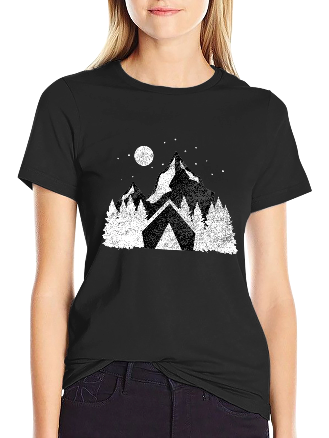 Black Mountain Camping Graphic Tee - Black view 2