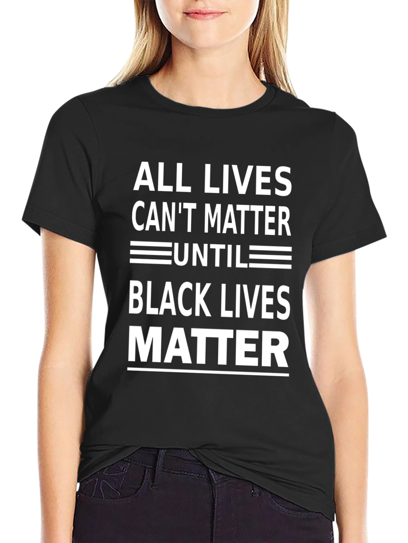 Black All Lives Cant Matter Until Black Lives Matter Tee view 2
