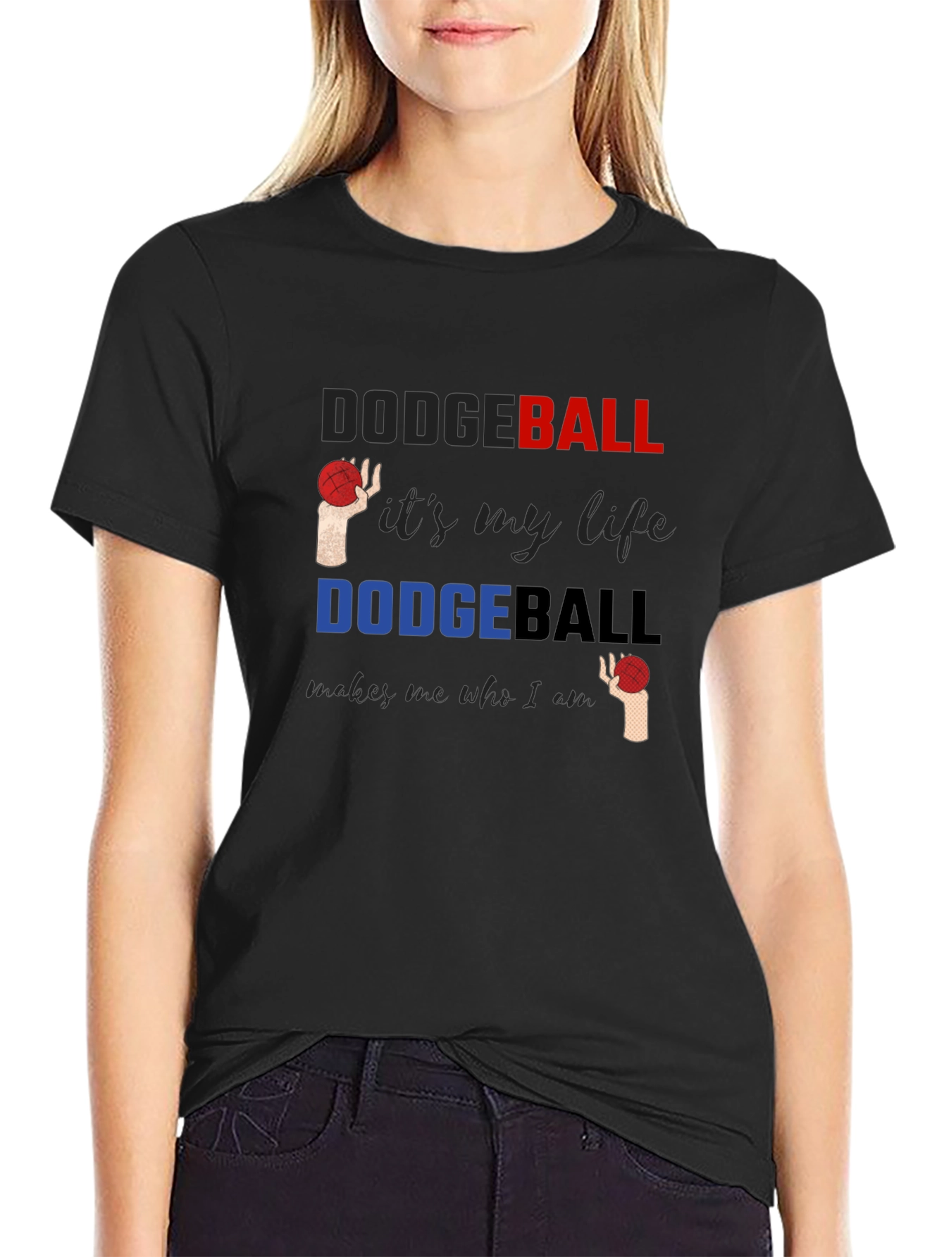 Black Dodgeball Life T-Shirt - Soft Cotton Tee view 2