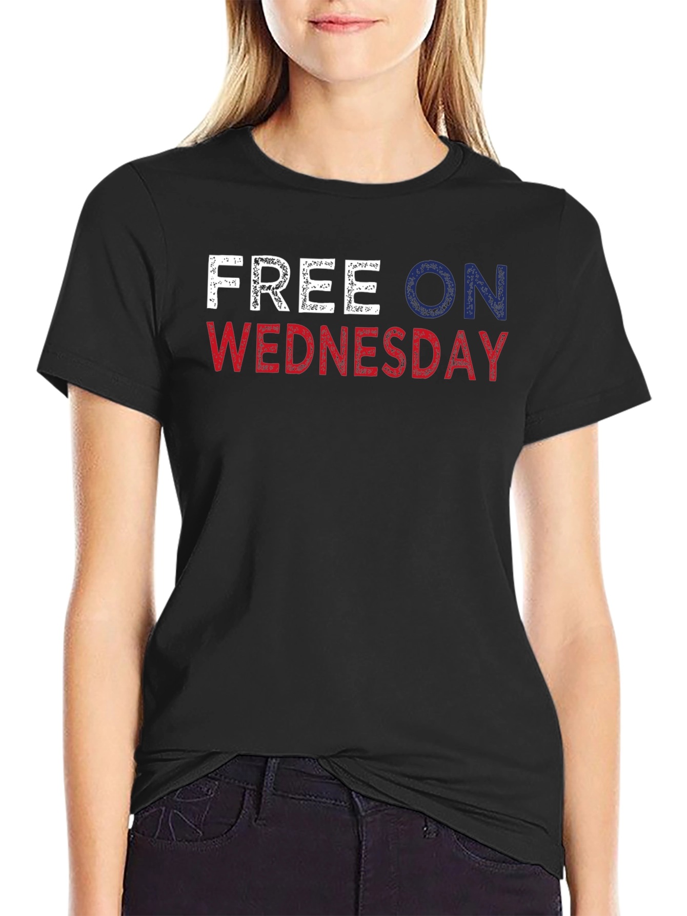 Black Free On Wednesday Graphic T-Shirt view 2