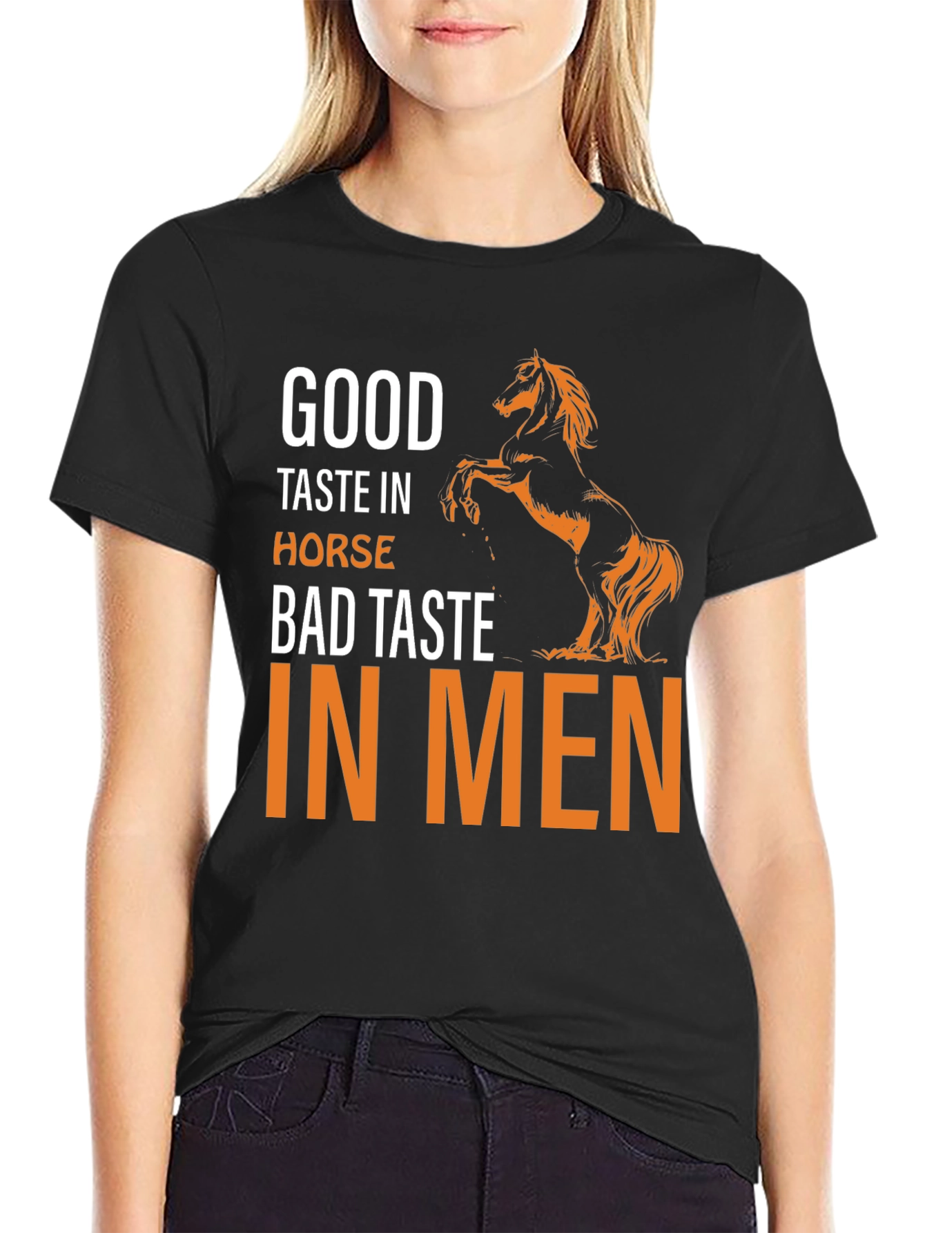 Black Humorous Horse Lover T-Shirt view 2