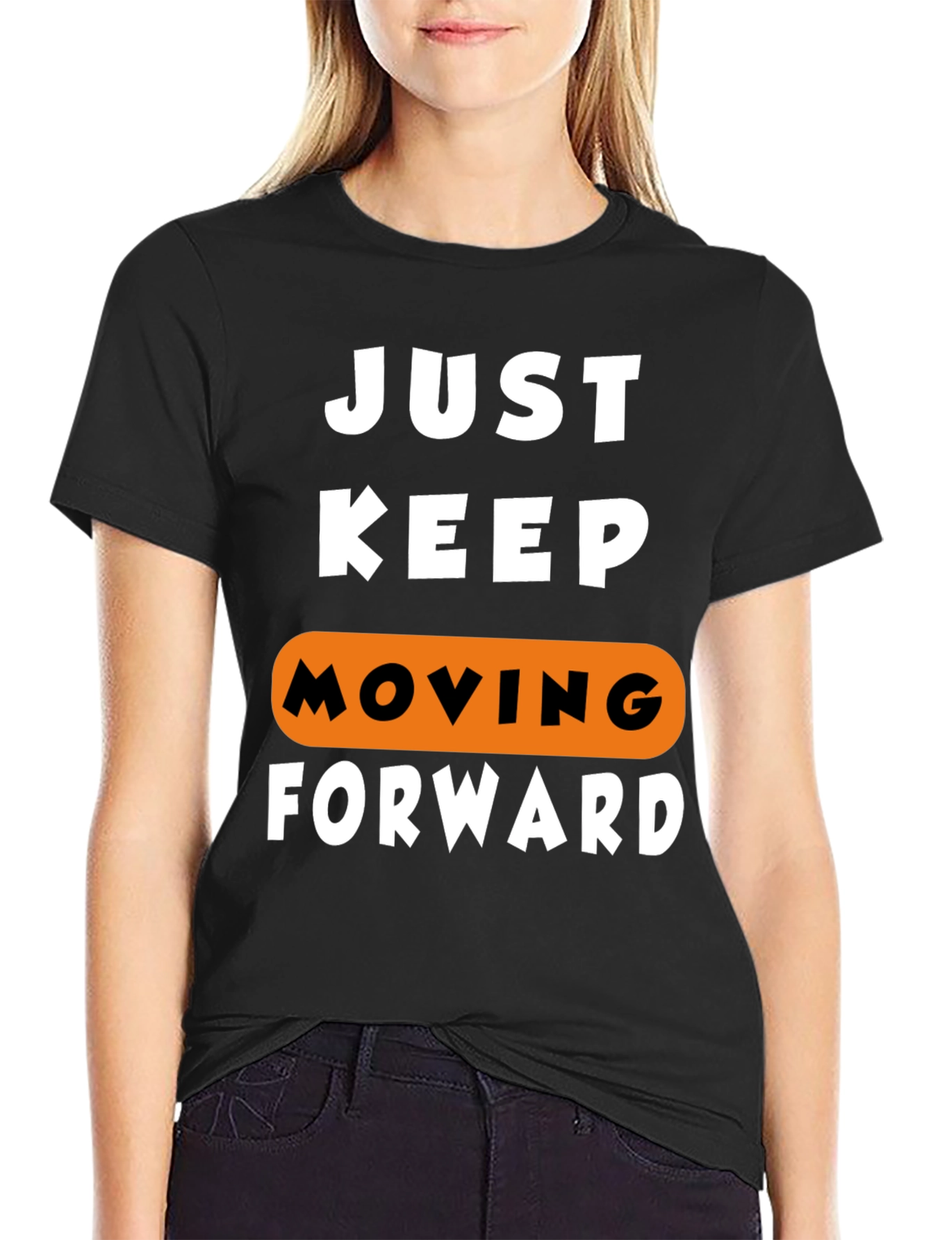 Black Just Keep Moving Forward Graphic Tee view 2