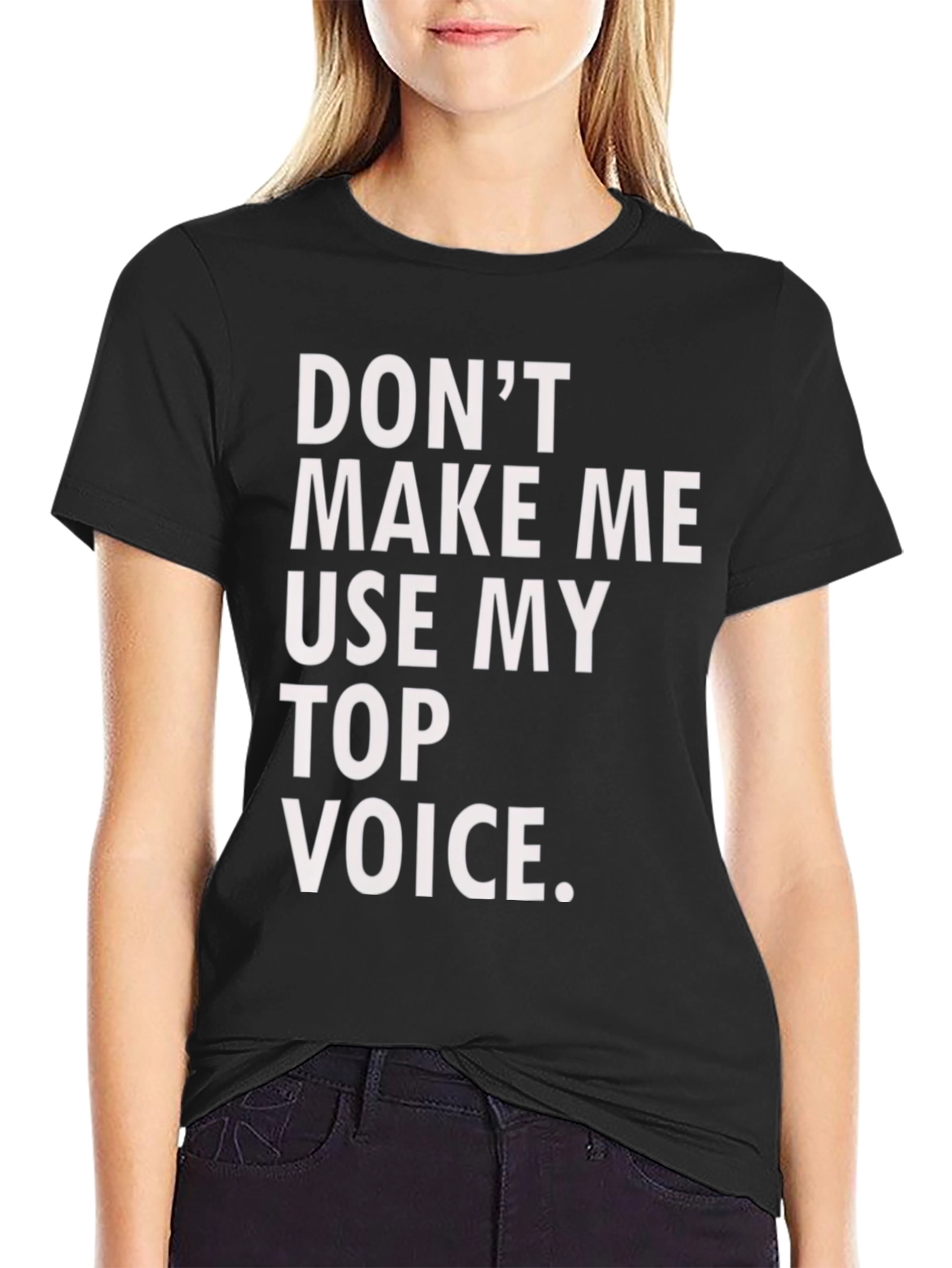 Black Funny Top Voice Black T-Shirt view 2