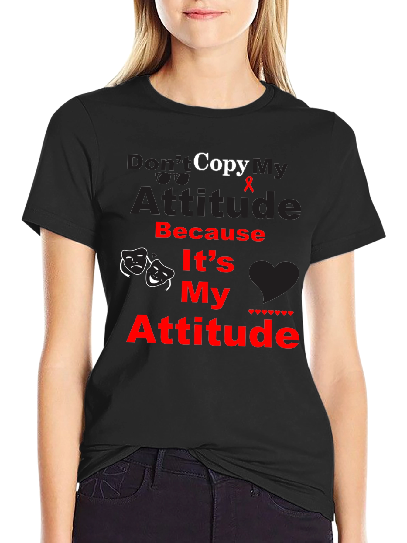 Black Don't Copy My Attitude Graphic Tee - Unisex view 2