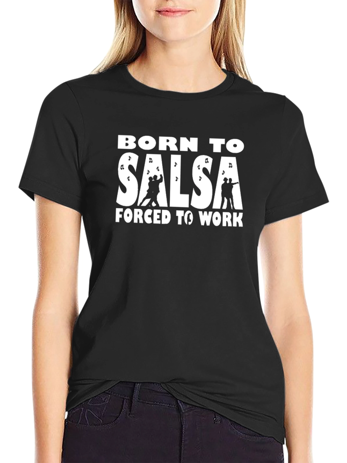 Black Born to Salsa Funny T-Shirt Dance Lover view 2